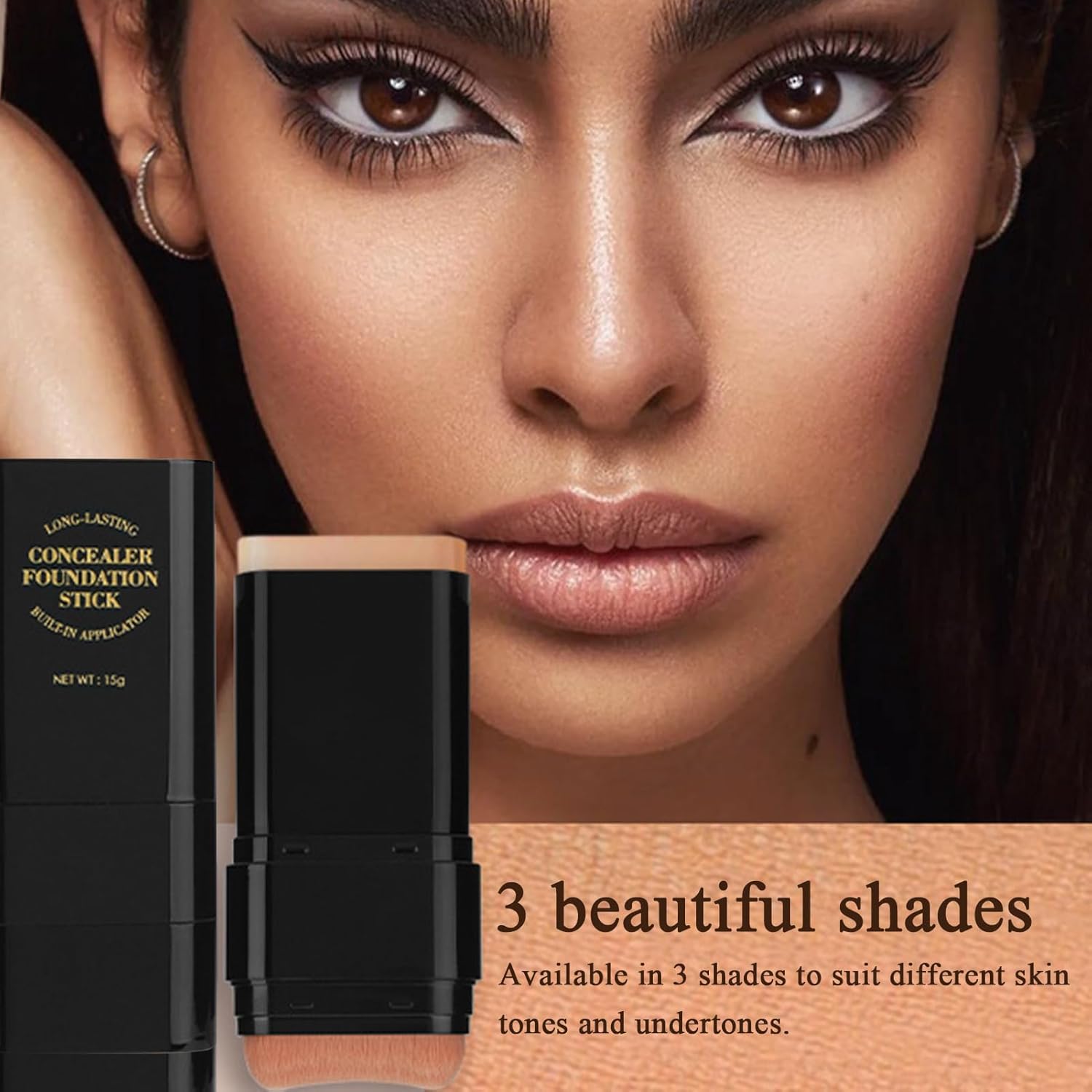 Foundation Makeup Stick - Hydrating Concealer Cream, Double Head Primer, 15g Facial Base Makeup, Smooth Blending Coverage Tool, Long-lasting Face Concealers Creams For Women Girls, Face Primers - Image 8