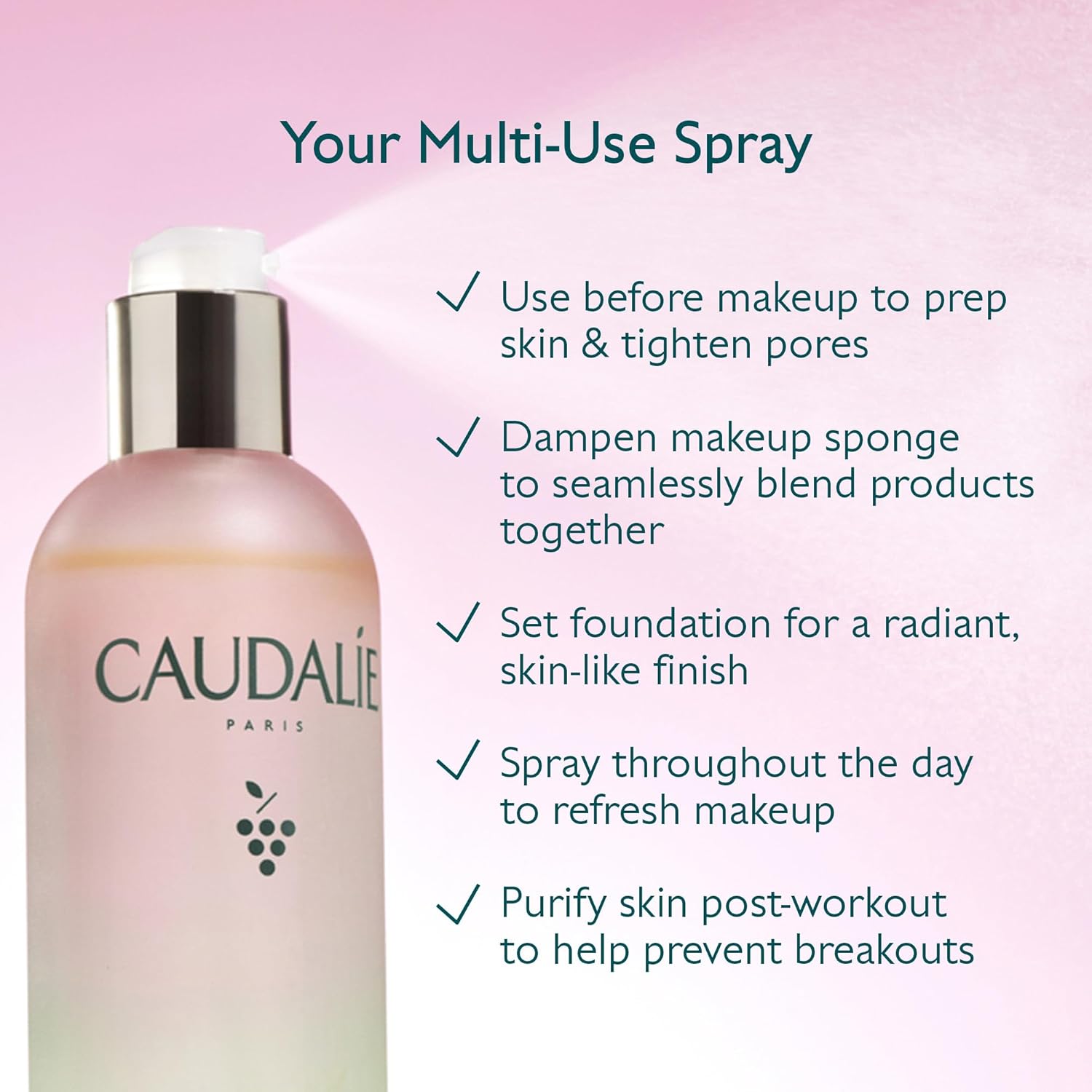 Caudalie Beauty Elixir Face Mist: Toner That Tightens Pores + Reduces Dullness + Sets Makeup - Image 7