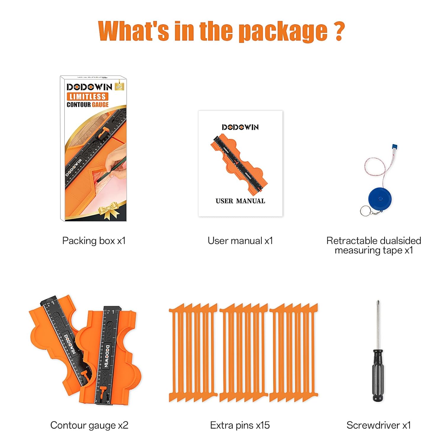 DODOWIN Contour Gauge Unlimited Connection Profile Tool 20 inch, Super Gauge Shape Outline Tool, Gift for Men Dad Him Husband,Welding Floor Woodworking Tool Tracing - Image 8