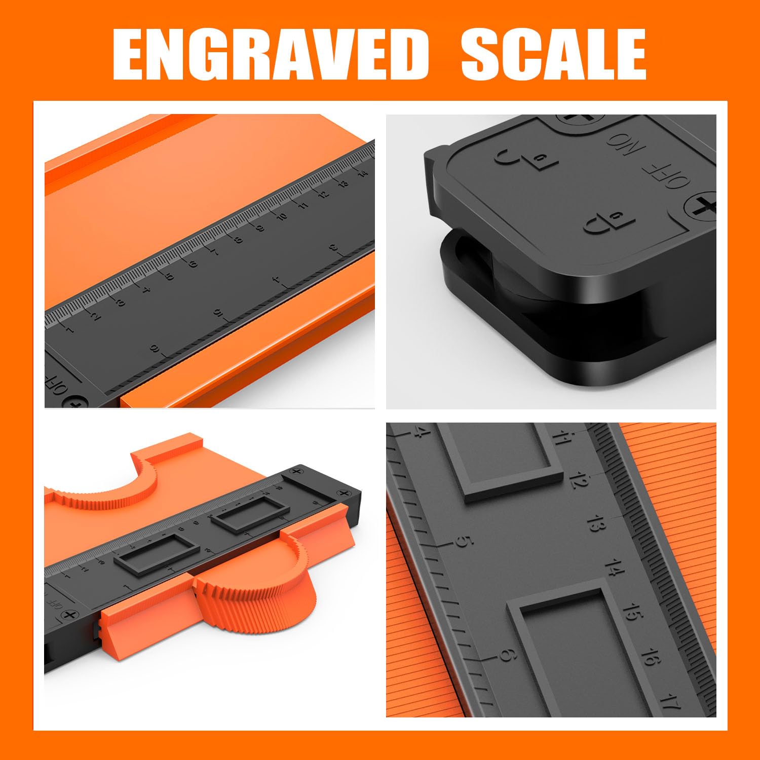 Zozen 2Pack Contour Gauge, Engraved Scale - Not Fade, 10'' and 6'' Contour Gauge Profile Tool Duplicator with Lock, Measure Copy Tool, Cool Gadgets for Men, Gifts for Men Dad Husband. - Image 3