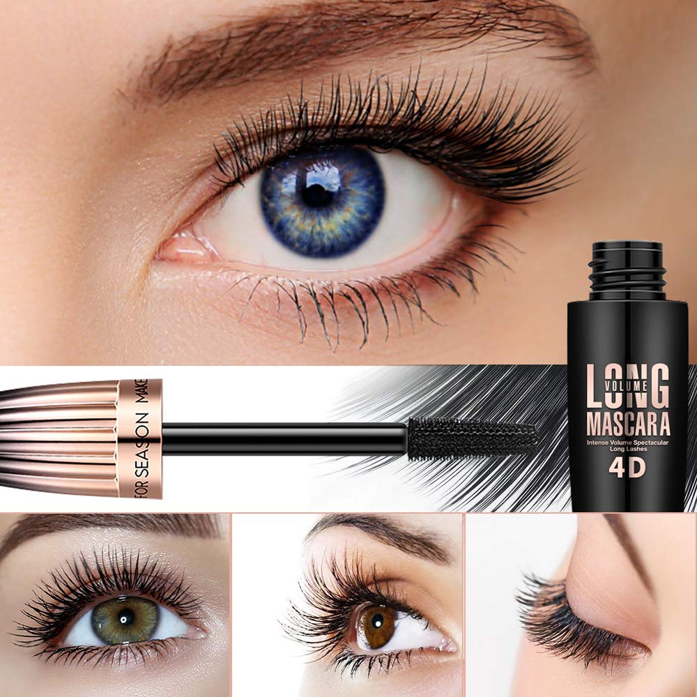 4D Silk Fiber Lash Mascara, Waterproof Long Lasting Mascara Black Volume and Length Natural, Exquisitely Full, Lengthening Thickening Softer Fuller Lashes Amplify Smudge-Proof Eyelash Mascaras,1 Pack - Image 4