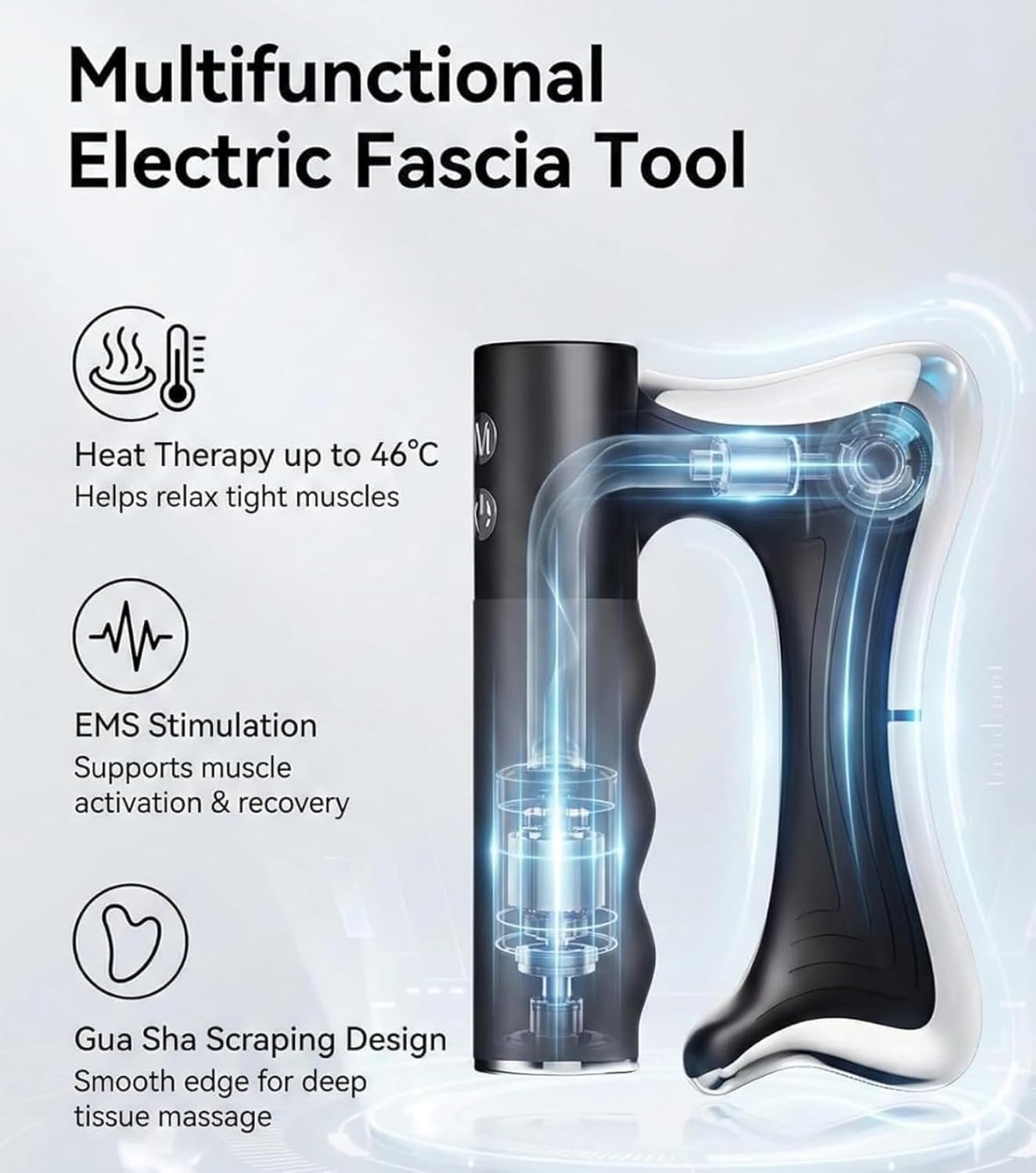 Sculptor Full Body Contour Device with Heat & EMS, Cellulite Massager Skin Firming & Lymphatic Drainage Muscle Relief Better Circulation, Electric Fascia Knife for Belly, Arm, Waist, Leg (Black) - Image 5