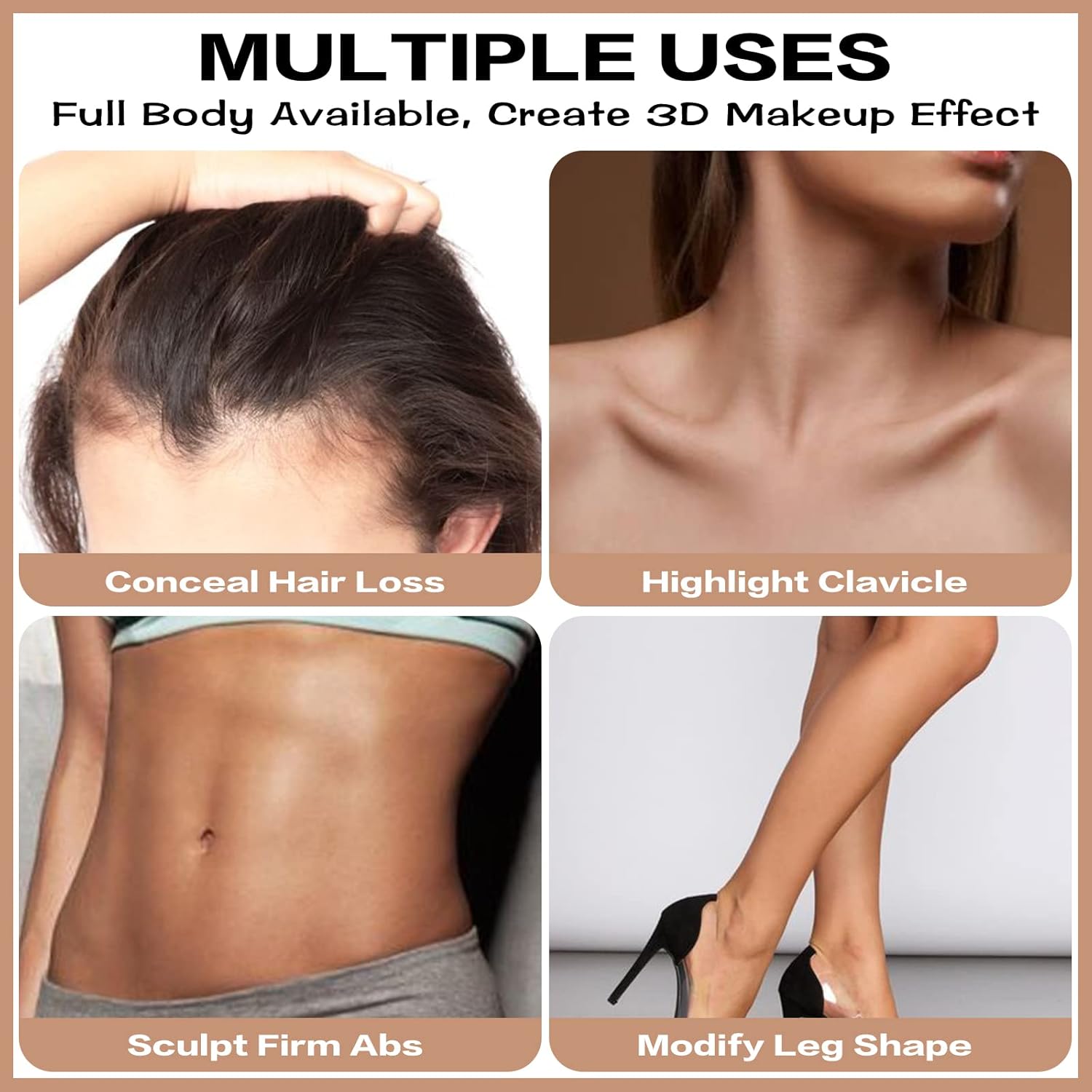 FOCALLURE Cream Contour Stick, Matte Bronzer Stick, Professional Face Shaping & Contouring Stick Makeup, Easy to Apply with Buildable Coverage, Long Lasting & Sweatproof, MOCHA - Image 6