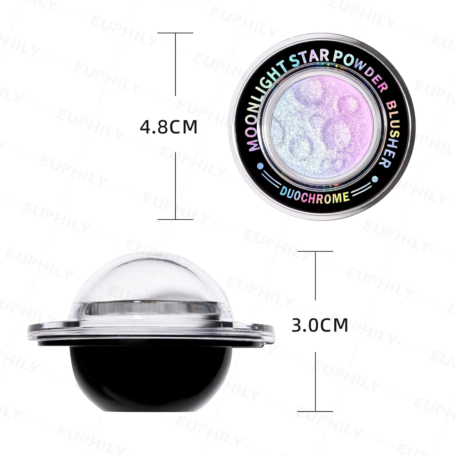 Holographic Glitter Face Highlighter Palette, Chameleon Multichrome Metallic Shimmer Highlighters, Inner Corner Eye Color Shifting Sparkle Illuminator, Highly Pigmented Eye Brighten Makeup #02 - Image 9