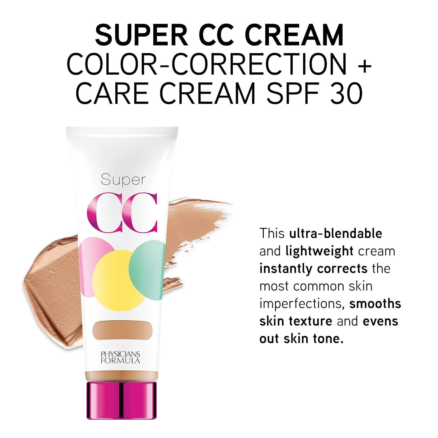 Physicians Formula Super CC+ Cream Color-Correction + Care Cream Full Coverage Light Foundation, Anti Aging Hydrating Serum, For Uneven Skin Tone, Dermatologist Approved - Image 3