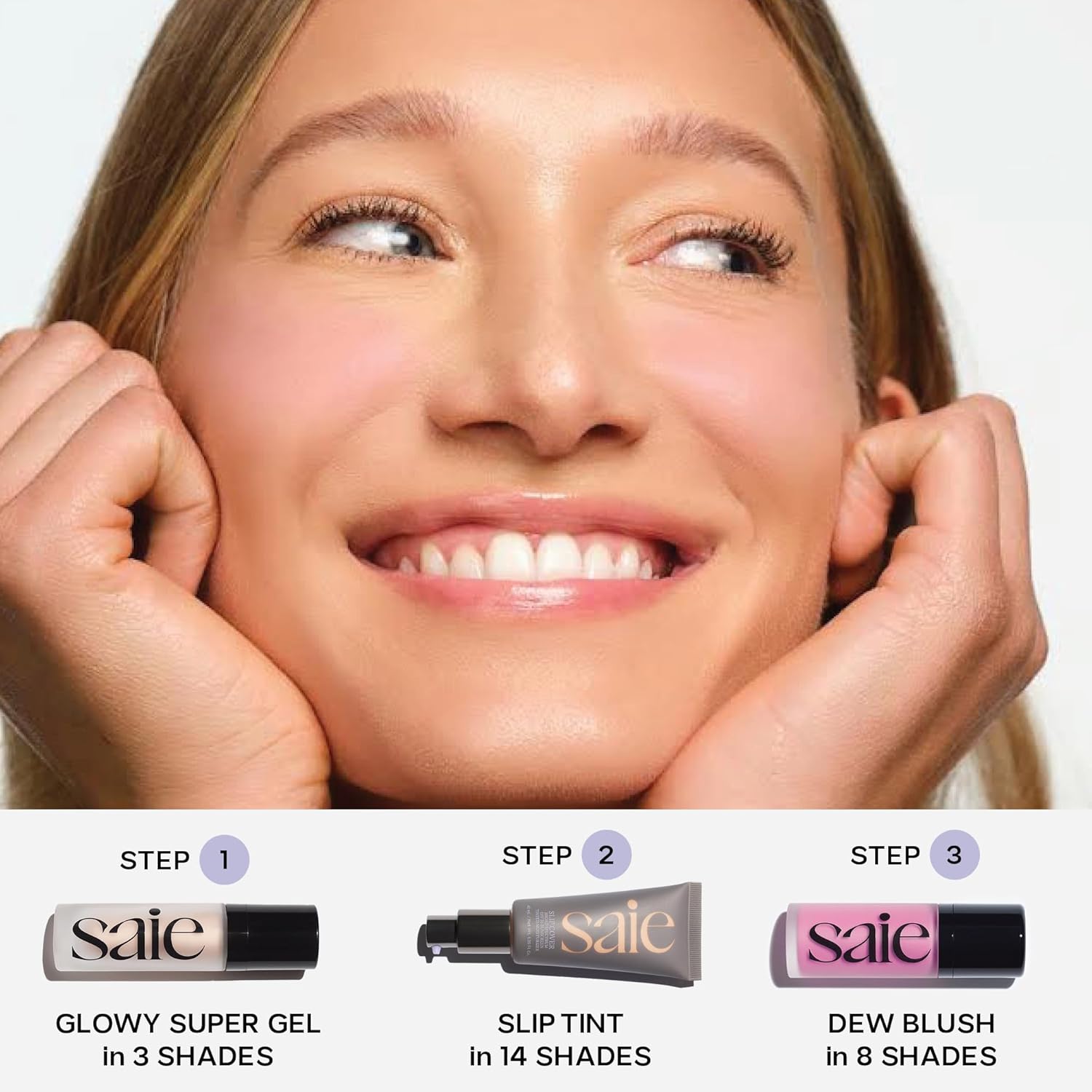 Saie Mini Glowy Super Gel - Hydrating Makeup Primer and Illuminating Glow Serum Enriched with Vitamin C and Squalane Oil - All-Over Liquid Highlighter Makeup for Instant Glass Skin - Starglow (0.5 oz) - Image 6