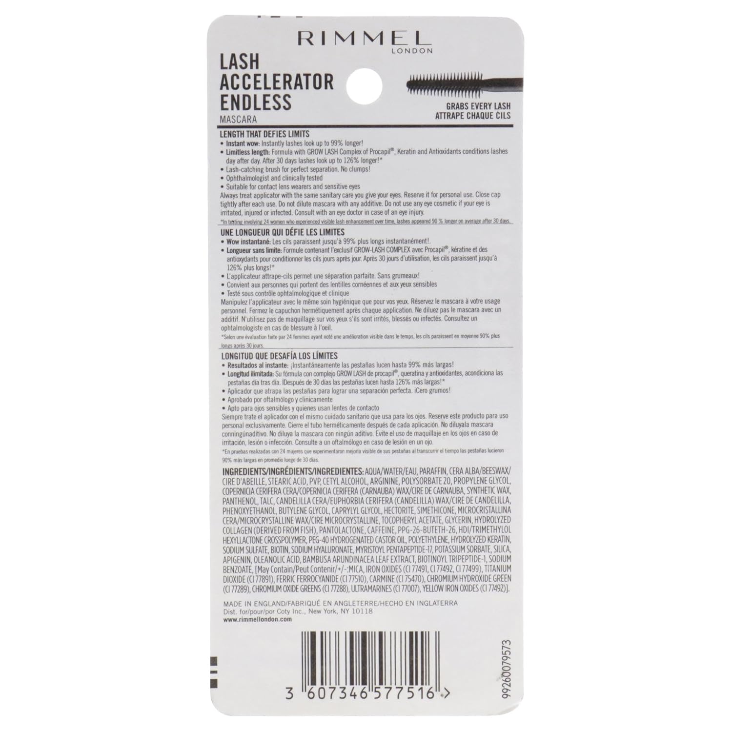 Rimmel Lash Accelerator Mascara, Extreme Black, Pack of 1 - Image 2