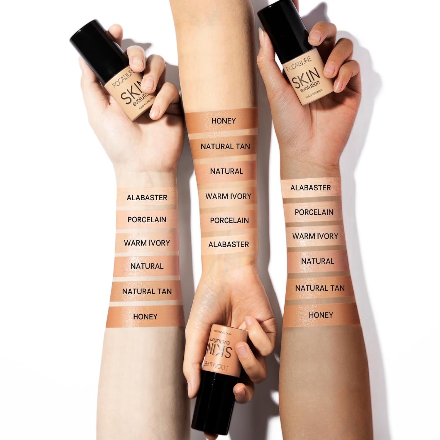 FOCALLURE 2 Pcs Liquid Foundation, Skin Evolution Foundation + Concealer, Full Coverage Foundation Makeup, Durable, Waterproof, Oil-Control, Hides Wrinkles & Lines, Warm Ivory - Image 6