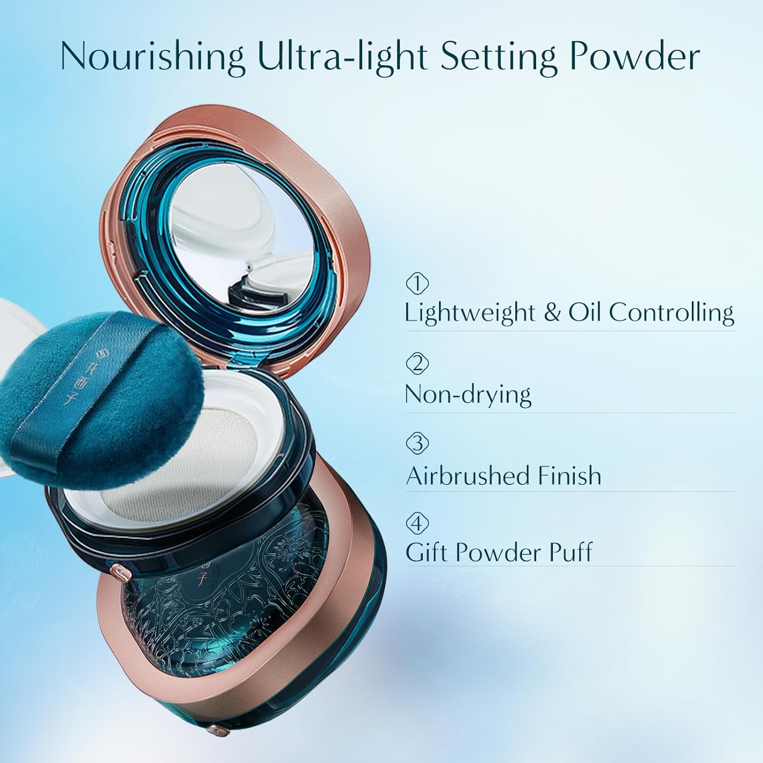 FLORASIS Ultra-light Setting Powder Fairy Peach Blossom Translucent Face Loose Powder for Women 03 Mist - Image 3