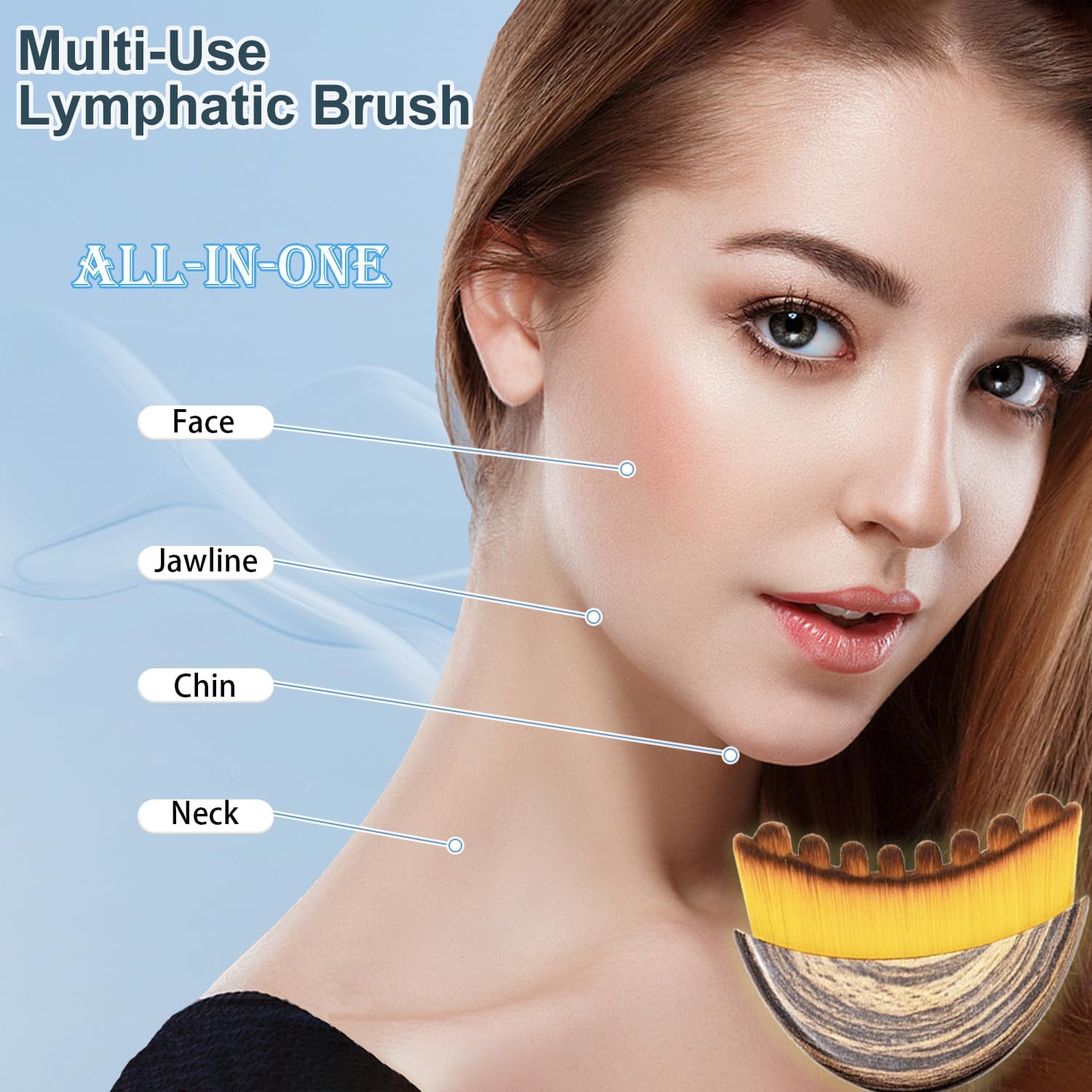 New Lymphatic Contour Face Brush - Contour Face Brush for Lymphatic Drainage, Enhancing Elasticity, Brightening Skin Tone, Relieve Fatigue, Mother's Gift, Christmas Gift for Man and Woman(1PCS) - Image 3