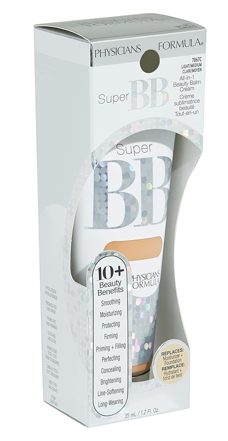 Physicians Formula Super BB Cream. All in 1 Tinted Beauty Balm Foundation Cream, Sheer Moisturizing Coverage, Cruelty Free Light/Medium - Image 10