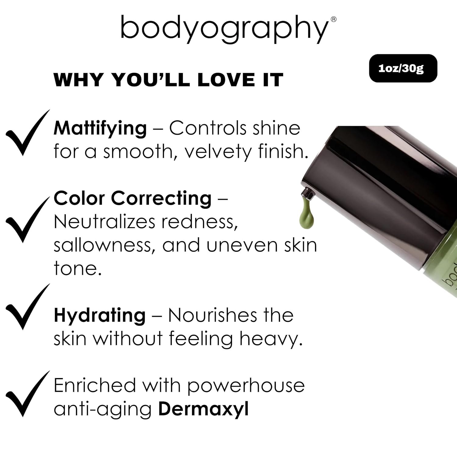 BODYOGRAPHY - Foundation Primer (Clear): Flawless Anti-Aging Salon Makeup Primer w/Vitamin E, A, Jojoba, Grapeseed Oil | Control Shine | Gluten-Free, Cruelty-Free, 1 oz. - Image 7