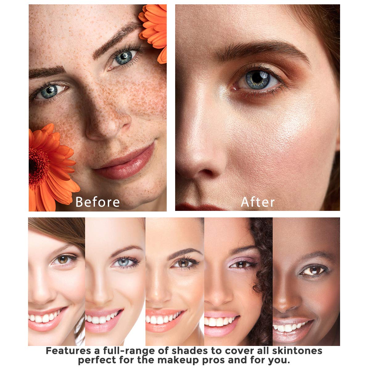 Color Changing Foundation Liquid Base, 2 PACK Flawless Colour Changing Warm Skin Tone Foundation Makeup,BB Cream Makeup Base Concealer Cover Moisturizing Fluid for all Skin Tone SPF15 - Image 7