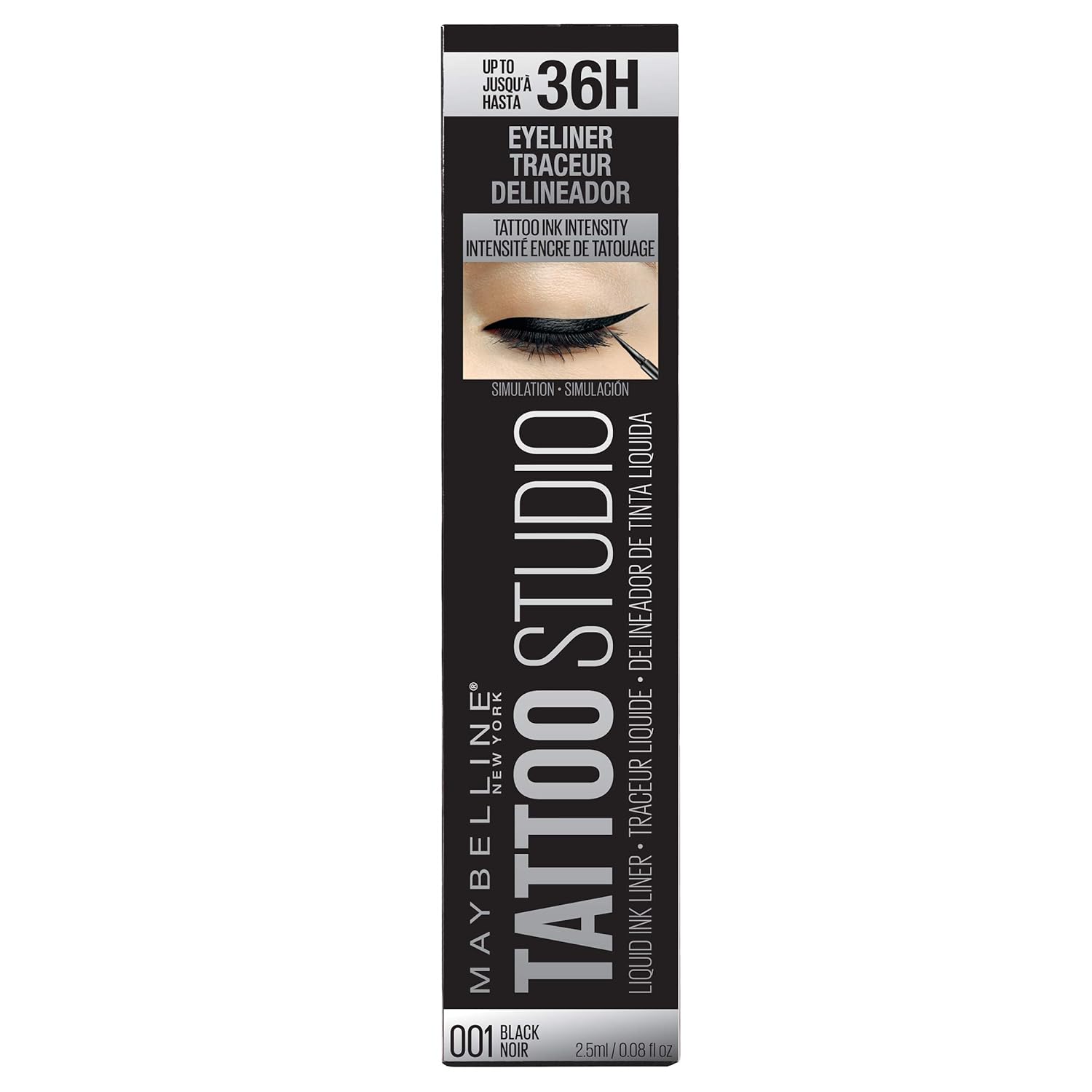 Maybelline New York TattooStudio Liquid Ink Eyeliner, Ink Black, 0.08 fl. oz. - Image 12