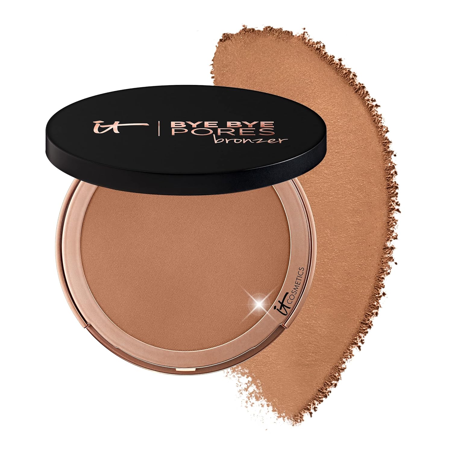 IT Cosmetics Bye Bye Pores Anti-Aging Bronzer, Diffuses Look of Pores + Fine Lines, Sun-Kissed Glow Face Makeup Powder, Oil-Free, Talc-Free, With Hyaluronic Acid – Universal Shade, 0.3 oz - Image 2