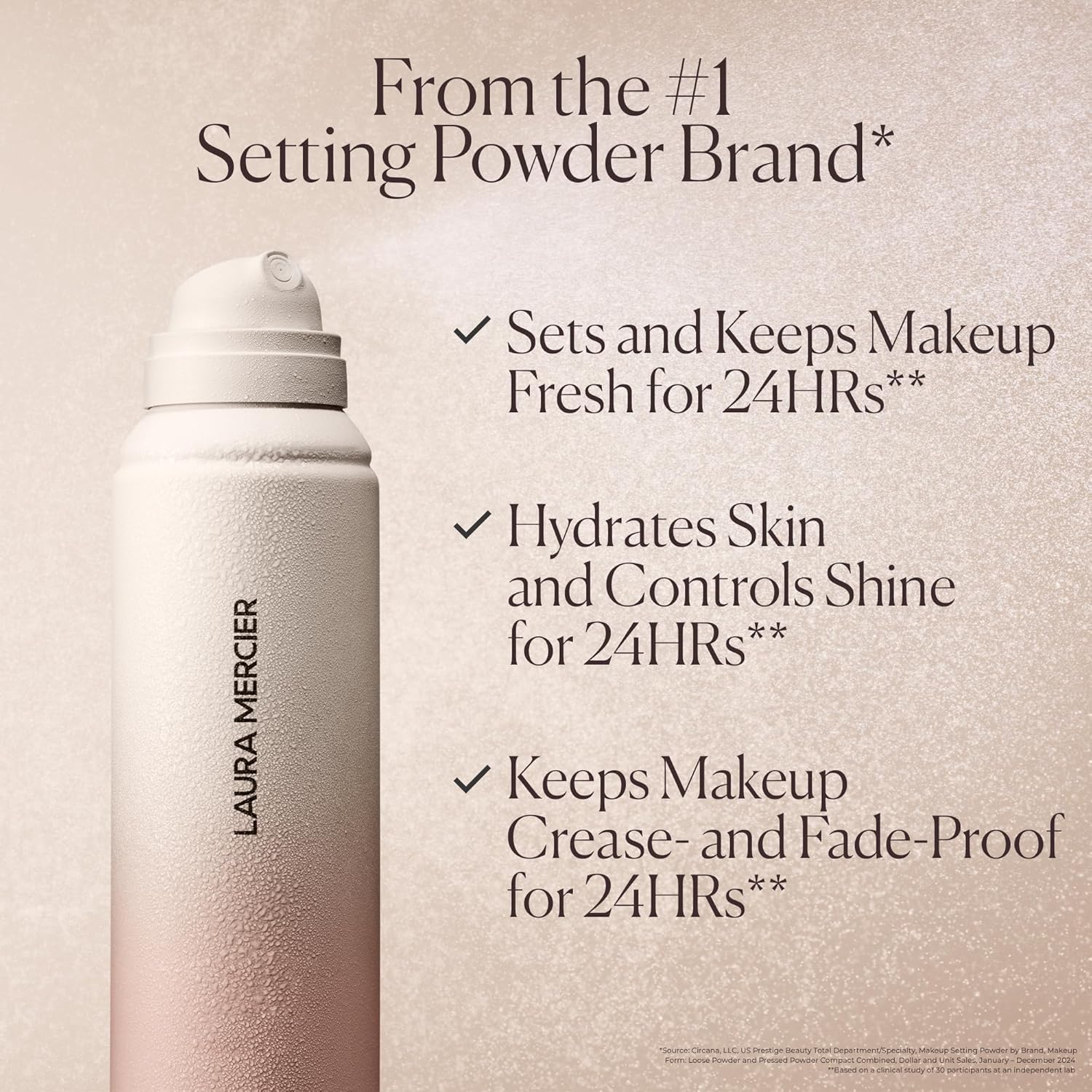 Laura Mercier Translucent Hydrating Setting Spray Ultra-Blur, Micro-Fine Blurring Face Mist, 24HR Shine Control, Natural Finish, Smudge & Transfer-Proof, Infused with Hyaluronic Acid + Niacinamide - Image 3