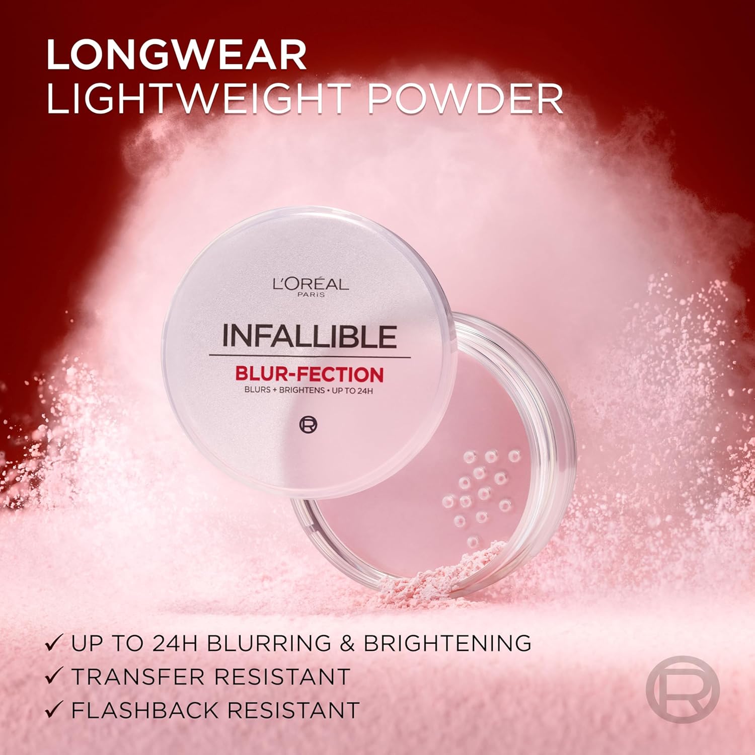 L'Oreal Paris Infallible Blur-fection Longwear Loose Setting Powder, Blurring Face Powder With Up to 24HRs of Wear, Translucent Light, 1 Kit - Image 5