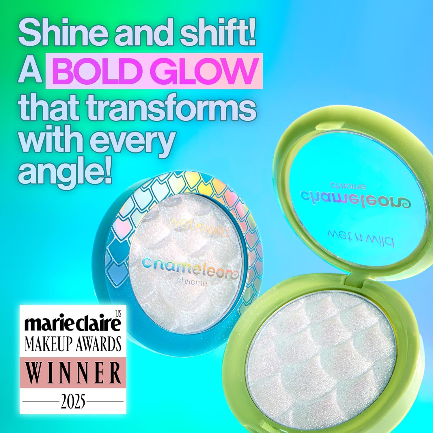 wet n wild Chameleon Chrome Highlighter, Dynamic Color Shift, Liquid-to-Baked Texture, Customizable Luminous Radiance, Cruelty-Free - Too Sirius - Image 3