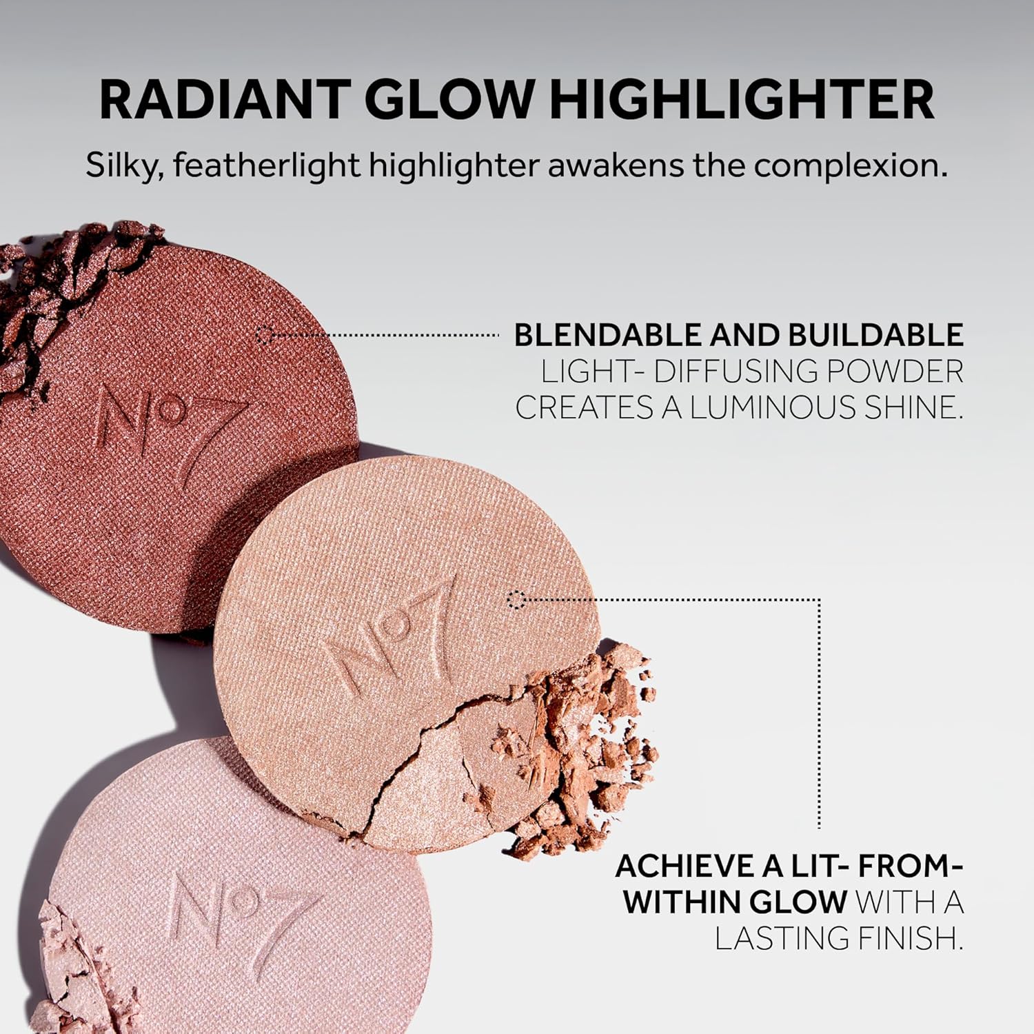 No7 Radiant Glow Powder Highlighter Makeup - Lightweight, Buildable Highlighting Powder for a Dewy, Natural-Looking Shine - Silky Illuminator in 3 Glowing Shades - Pink Silk (5g) - Image 4