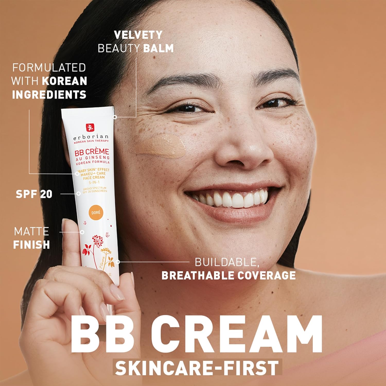 Erborian BB Cream Matte Beauty Balm SPF 20, Tone-Evening Korean Skincare Makeup Hybrid, Moisturizes & Conceals, Buildable Coverage, Natural Finish - Image 3