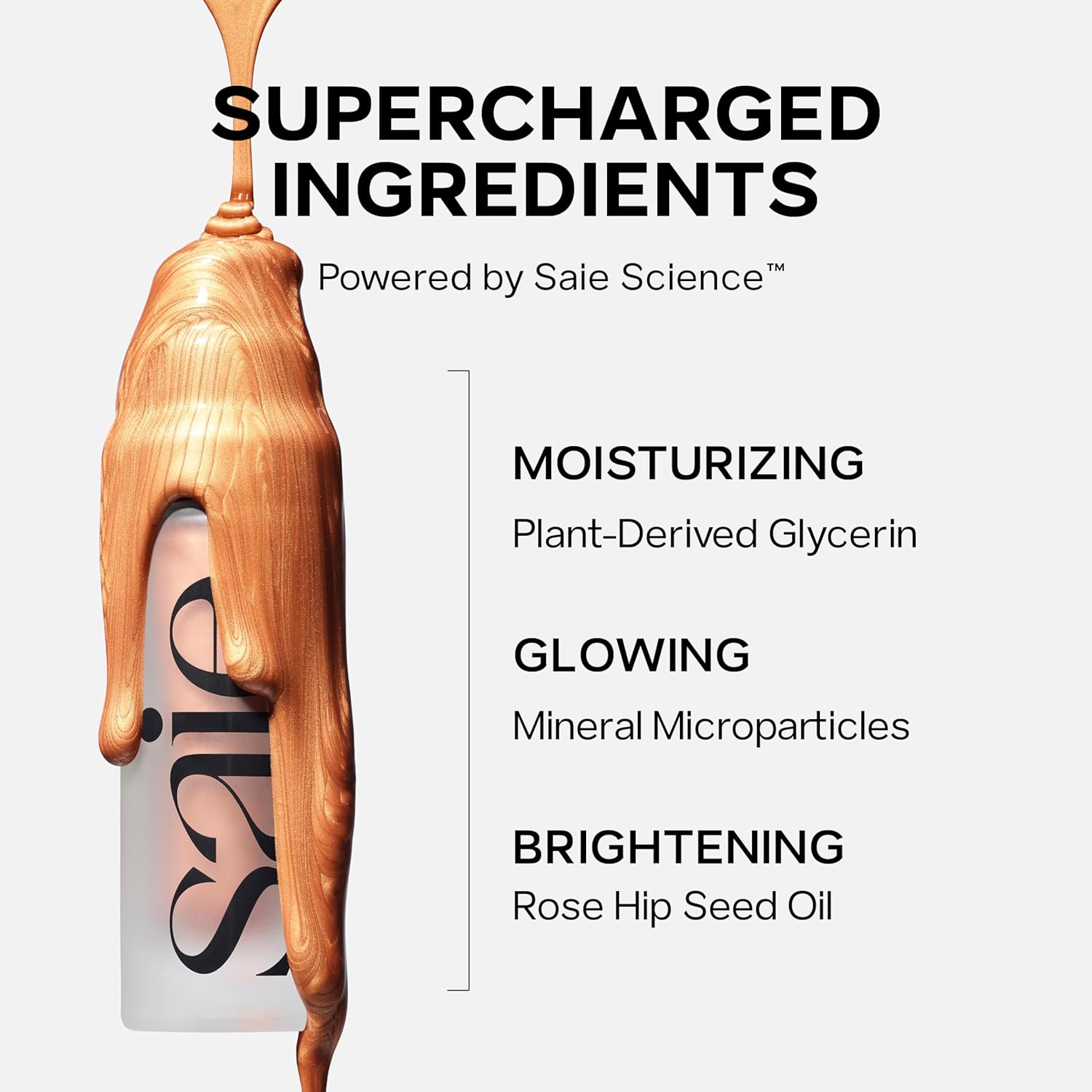 Saie Mini Glowy Super Gel - Hydrating Makeup Primer and Illuminating Glow Serum Enriched with Vitamin C and Squalane Oil - All-Over Liquid Highlighter Makeup for Instant Glass Skin - Starglow (0.5 oz) - Image 7