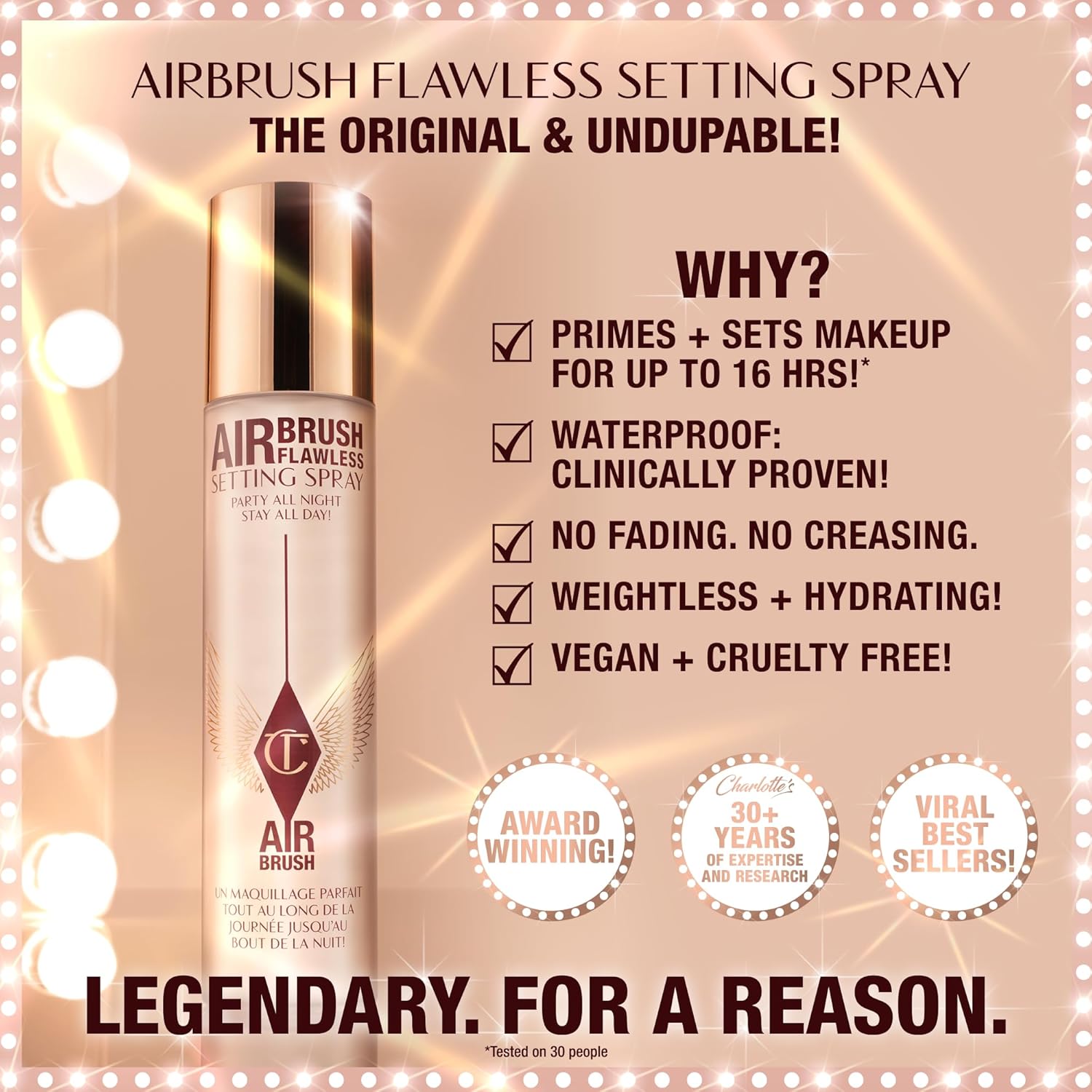 Charlotte Tilbury Airbrush Flawless Setting Spray - Gift Set Essential - Ultra-Fine Mist to Prime & Set Makeup - Perfect for Pairing with Other Skincare & Makeup Favorites - Image 3