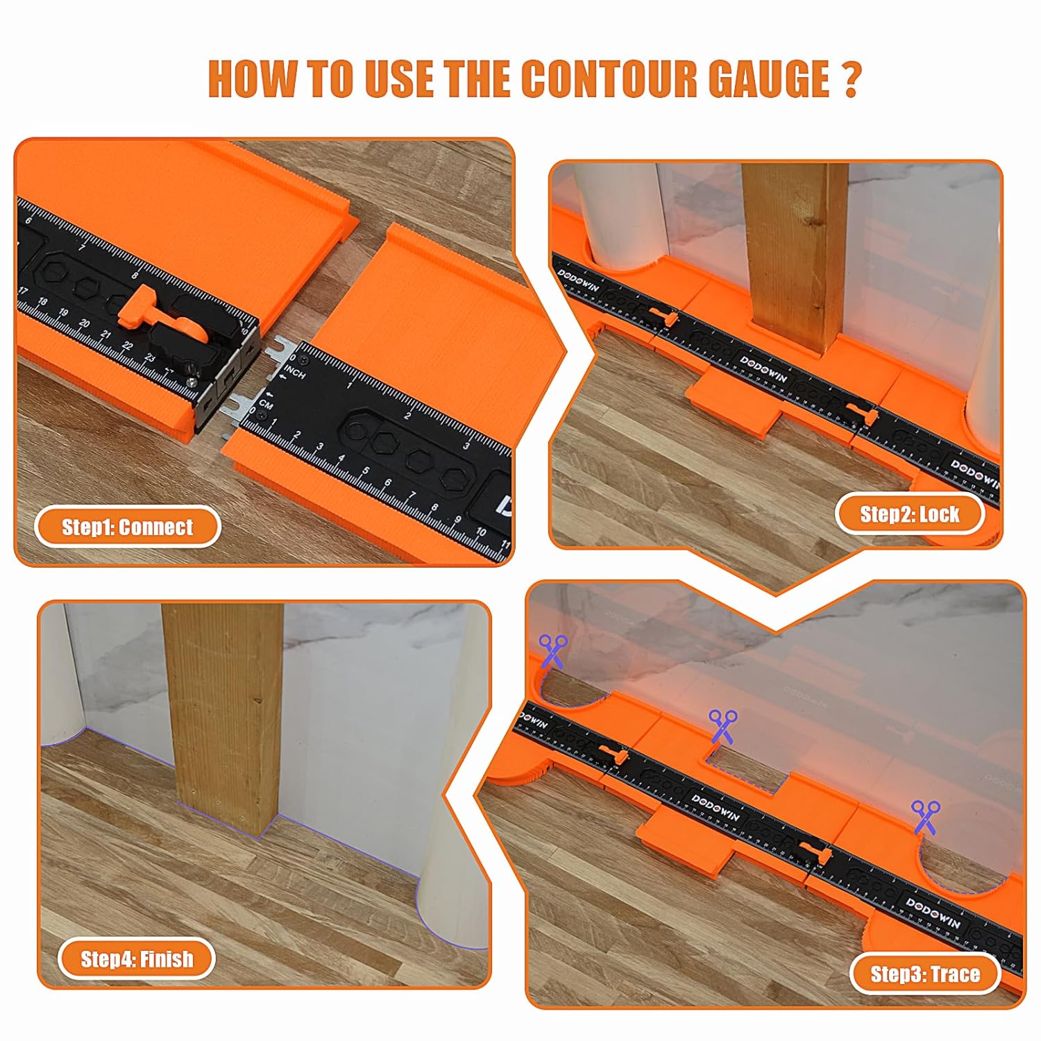 DODOWIN Contour Gauge Unlimited Connection Profile Tool 20 inch, Super Gauge Shape Outline Tool, Gift for Men Dad Him Husband,Welding Floor Woodworking Tool Tracing - Image 5