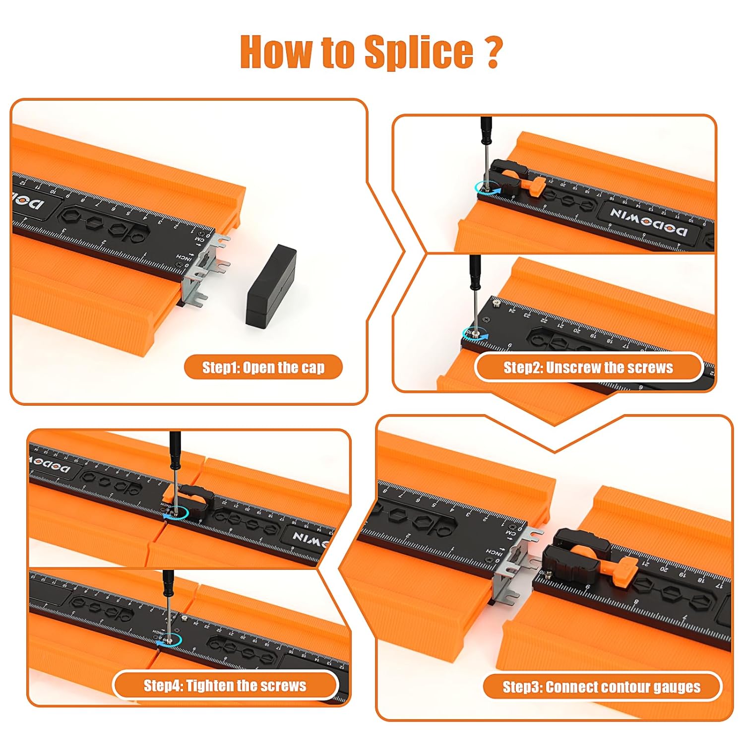 DODOWIN Contour Gauge Unlimited Connection Profile Tool 20 inch, Super Gauge Shape Outline Tool, Gift for Men Dad Him Husband,Welding Floor Woodworking Tool Tracing - Image 6