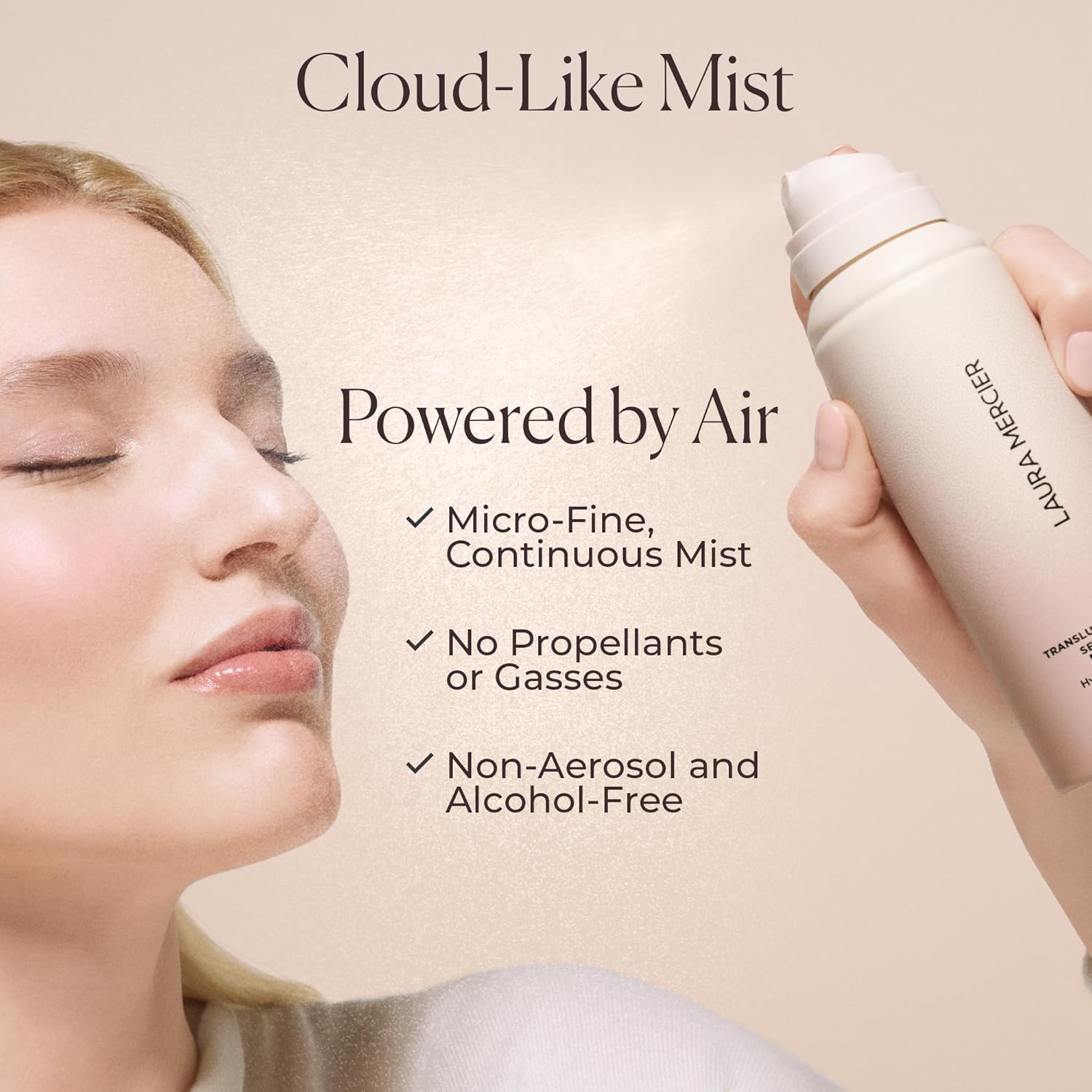 Laura Mercier Translucent Hydrating Setting Spray Ultra-Blur, Micro-Fine Blurring Face Mist, 24HR Shine Control, Natural Finish, Smudge & Transfer-Proof, Infused with Hyaluronic Acid + Niacinamide - Image 5