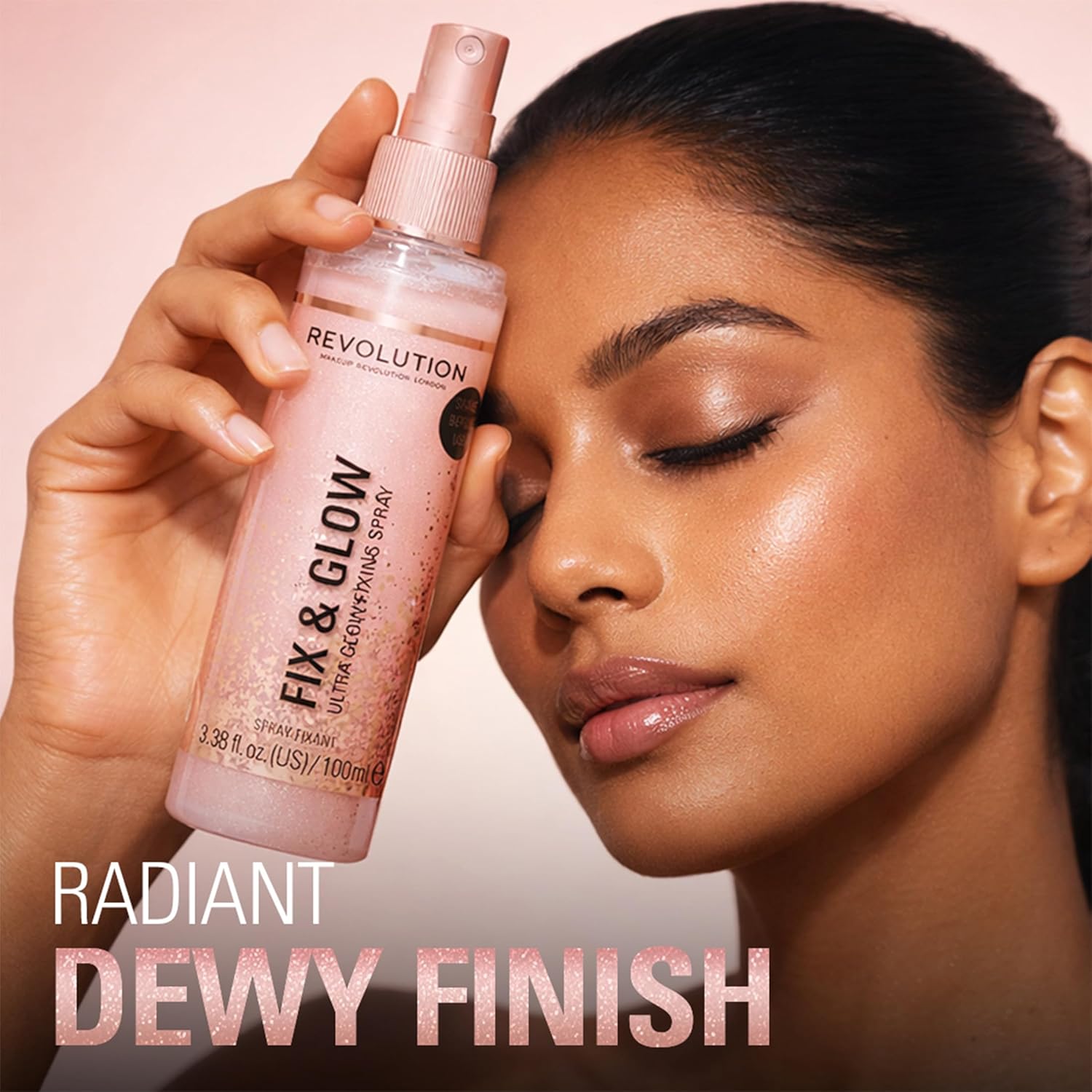 Makeup Revolution Fix & Glow Fixing Spray, Illuminating & Hydrating, Vegan & Cruelty-Free, 3.38 Fl Oz - Image 11