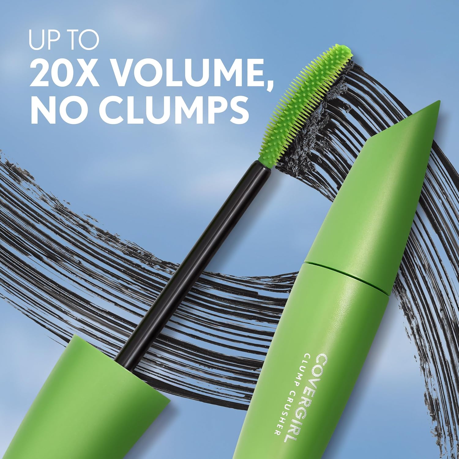 COVERGIRL Clump Crusher Mascara, 20X More Volume, Double Sided Brush, Long-Lasting Wear - 800 Very Black (Pack of 1) - Image 7