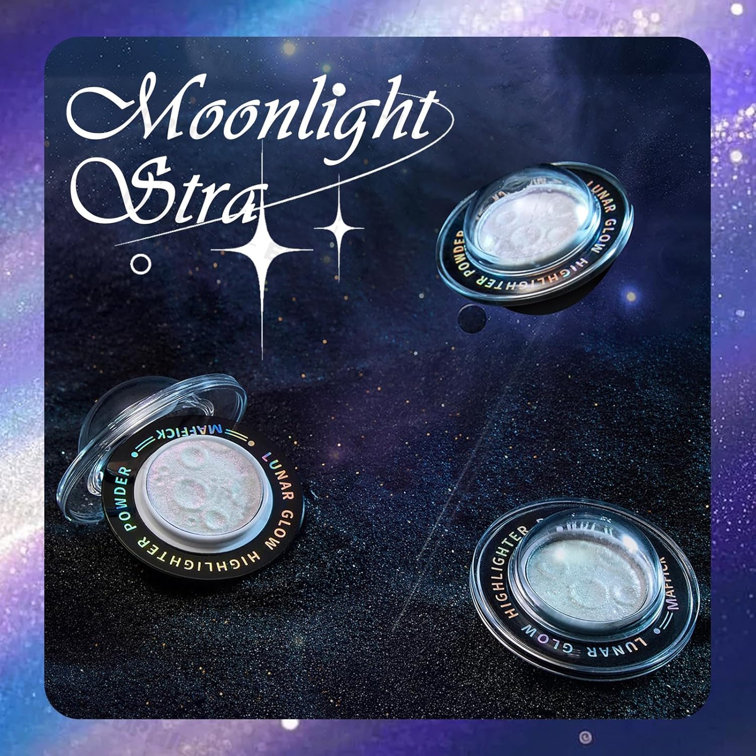 Holographic Glitter Face Highlighter Palette, Chameleon Multichrome Metallic Shimmer Highlighters, Inner Corner Eye Color Shifting Sparkle Illuminator, Highly Pigmented Eye Brighten Makeup #02 - Image 8