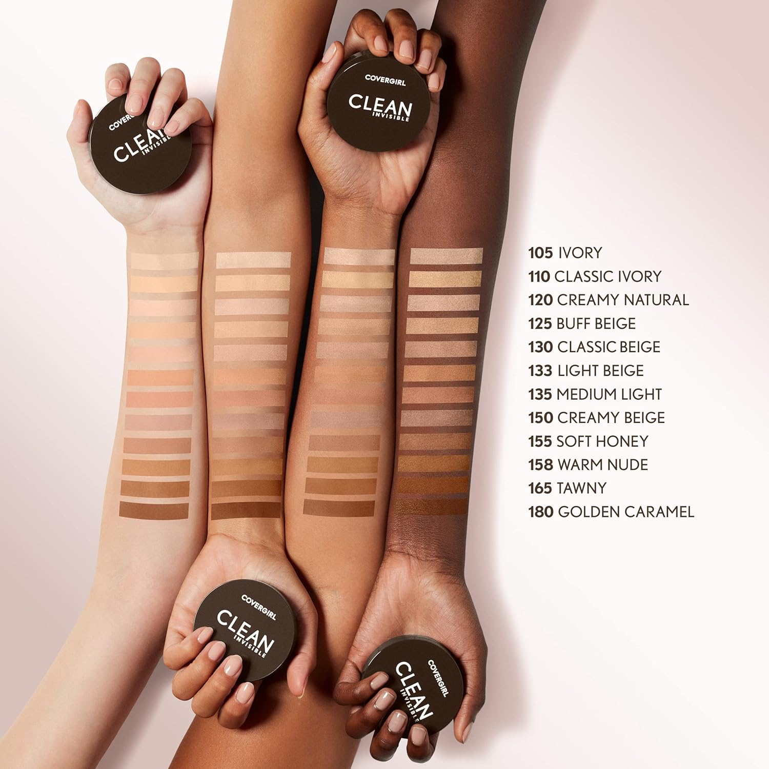 Covergirl Clean Invisible Pressed Powder, Lightweight, Breathable, Vegan Formula, Ivory 105, 0.38oz - Image 5