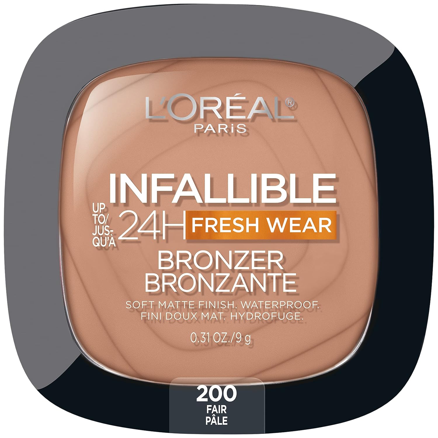 L'Oreal Paris Infallible Up to 24H Fresh Wear Soft Matte Longwear Bronzer. Waterproof, heatproof, transfer, humidity and sweatproof, Fair, 0.31 oz - Image 2