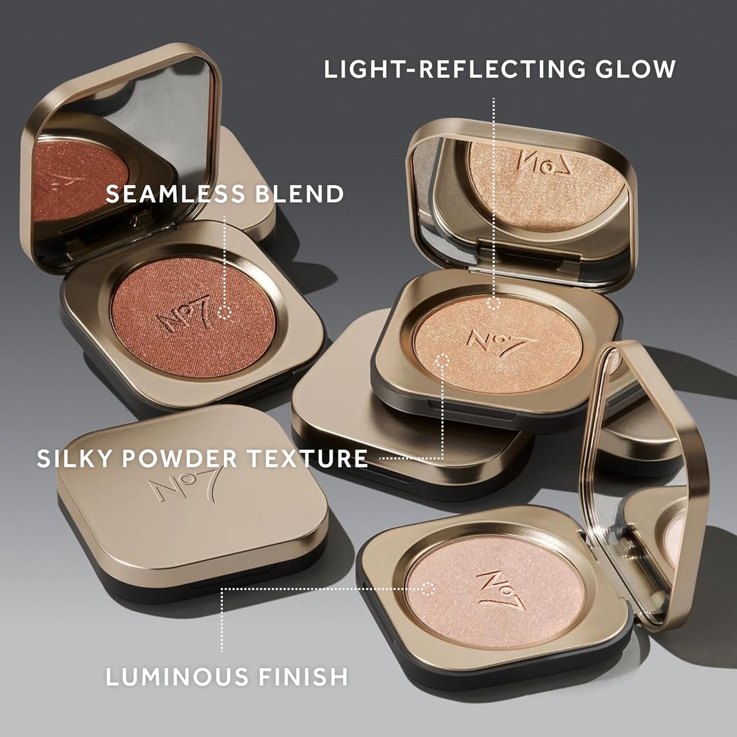 No7 Radiant Glow Powder Highlighter Makeup - Lightweight, Buildable Highlighting Powder for a Dewy, Natural-Looking Shine - Silky Illuminator in 3 Glowing Shades - Pink Silk (5g) - Image 6