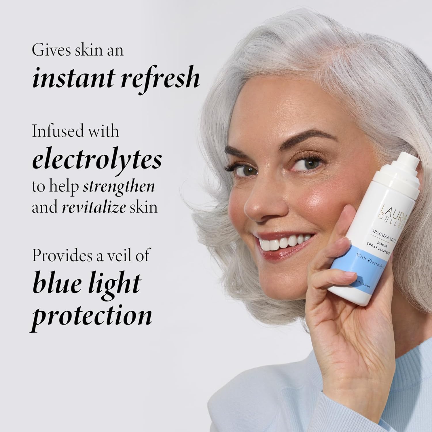 LAURA GELLER NEW YORK Spackle Mist Boost Setting Spray with Electrolytes - Long-Lasting Makeup Spray with Blue Light Protection - Dewy Skin Makeup Setting Spray - Image 5