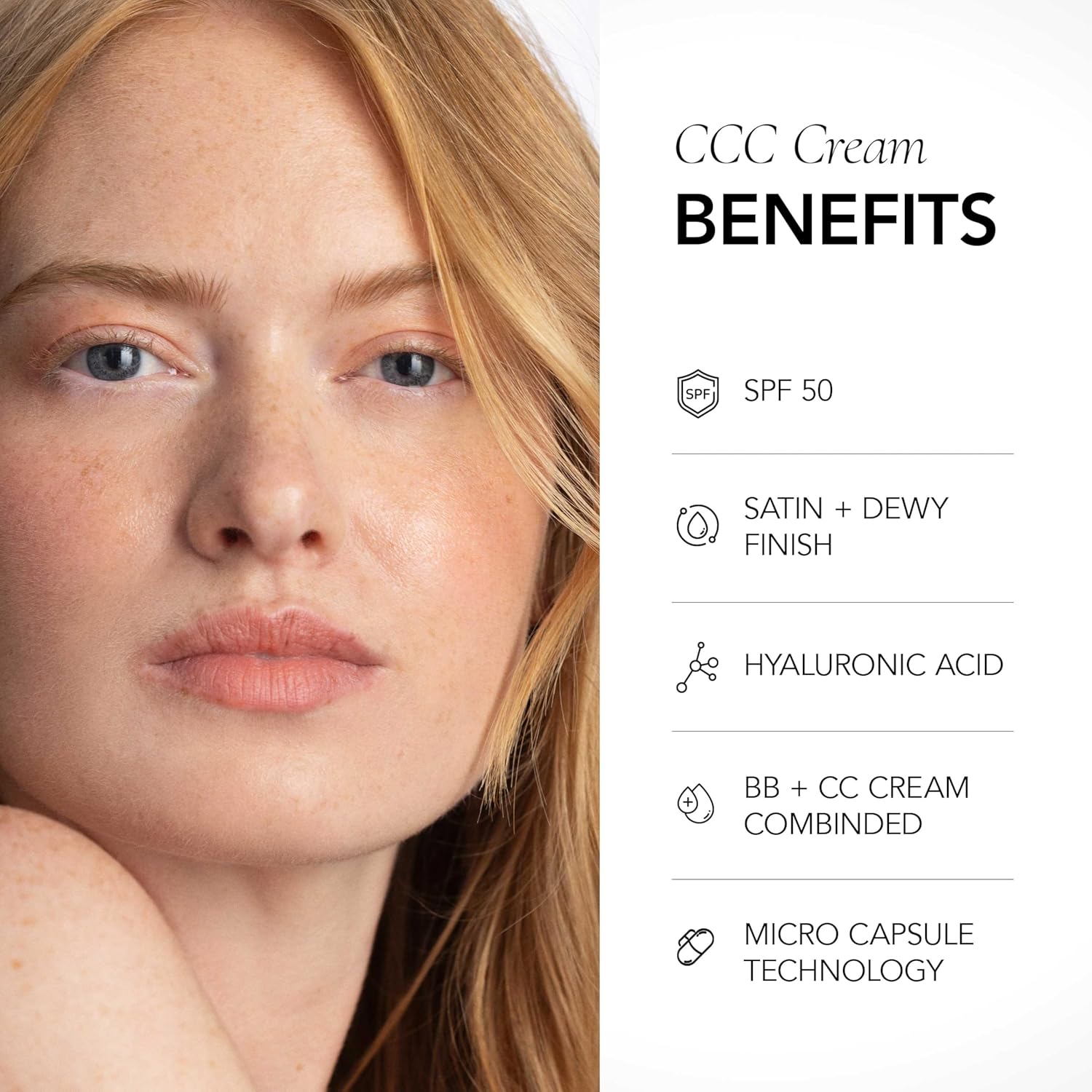 CLE Cosmetics CCC Cream (Neutral Medium Light 201 / SPF 50) - Color Correcting With Sunscreen - Lightweight, Hydrating Foundation - BB & CC Hybrid - Light to Medium Coverage - 1 fl oz - Image 3