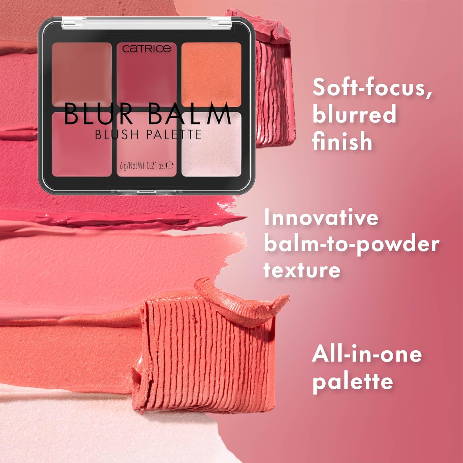 Catrice Blur Balm Blush Palette | 6-in-1 Blurring Flush & Highlighter Makeup | Balm-to-Powder Formula | Vegan & Cruelty Free - Image 4