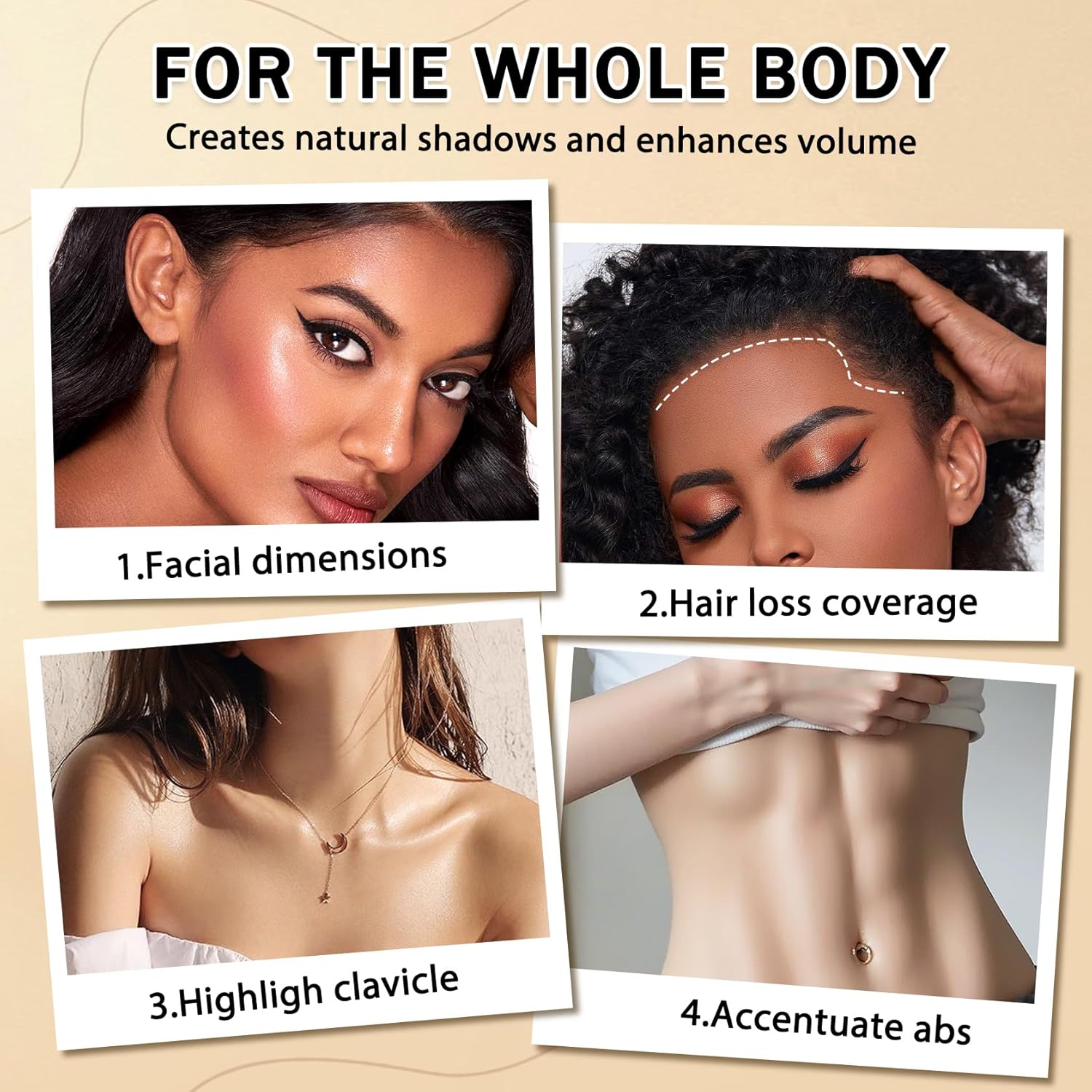 6 Colors Cream Contour Stick Makeup Kit, Double-ended Cream Highlighter Stick Bronzer and Blush Stick for Sculpt the Cheeks, Matte & Dewy Finish, Face Contour Kit for Beginners, Set A - Image 8