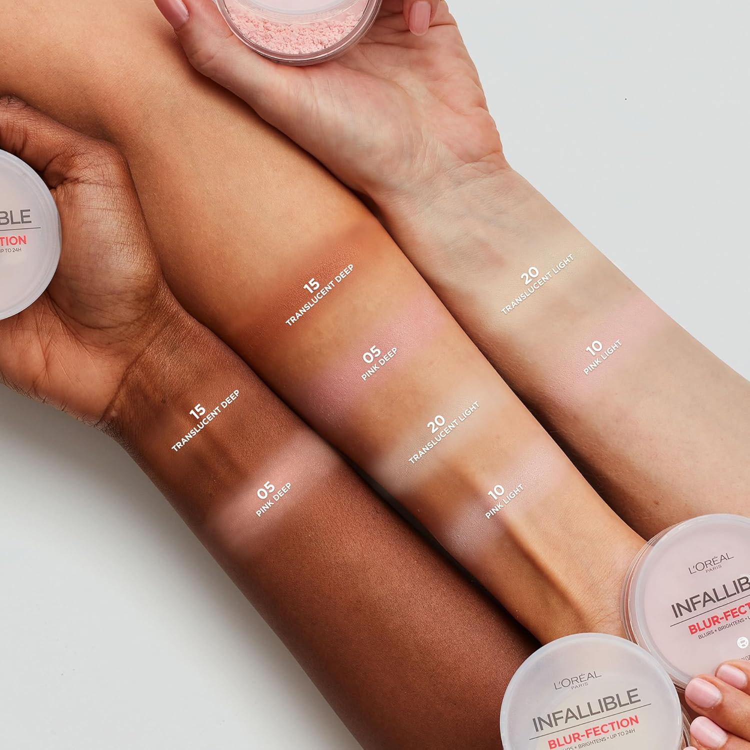 L'Oreal Paris Infallible Blur-fection Longwear Loose Setting Powder, Blurring Face Powder With Up to 24HRs of Wear, Translucent Light, 1 Kit - Image 6