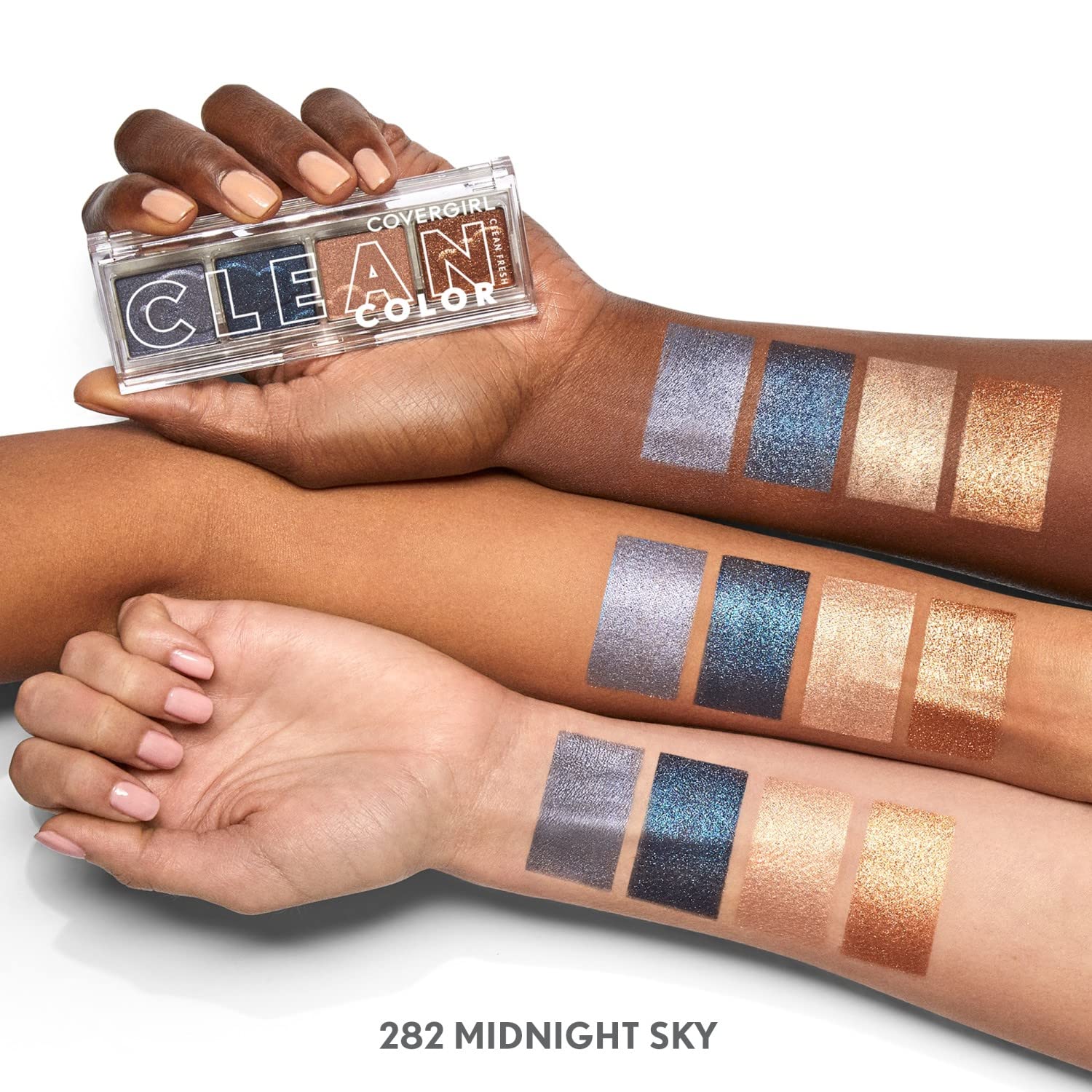 COVERGIRL Clean Fresh Clean Color Eyeshadow Palette, Shimmer Finish, Vegan Formula - Midnight Sky, 4g (0.14 oz) - Image 5