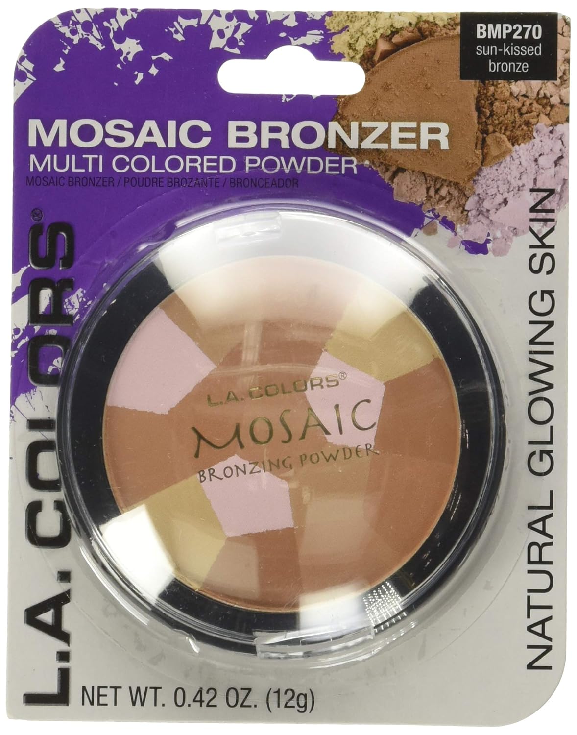 L.A. COLORS HD Mosaic Bronzer (carded), Sun-Kissed Bronze CBMP270 - Image 3