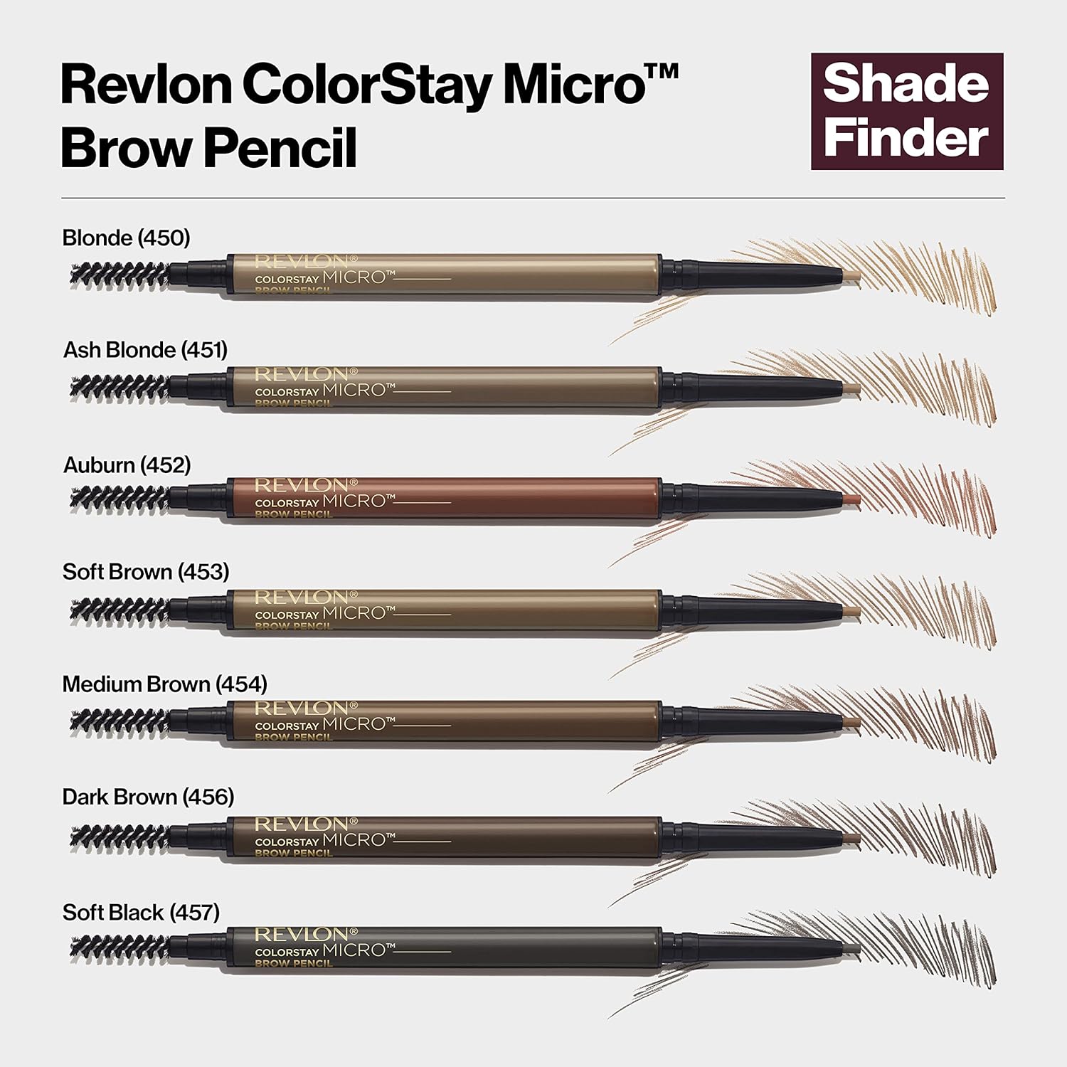 Revlon ColorStay Micro Eyebrow Pencil with Built In Spoolie Brush, Infused with Argan and Marula Oil, Waterproof, Smudgeproof, 454 Medium Brown, 0.003 oz - Image 10