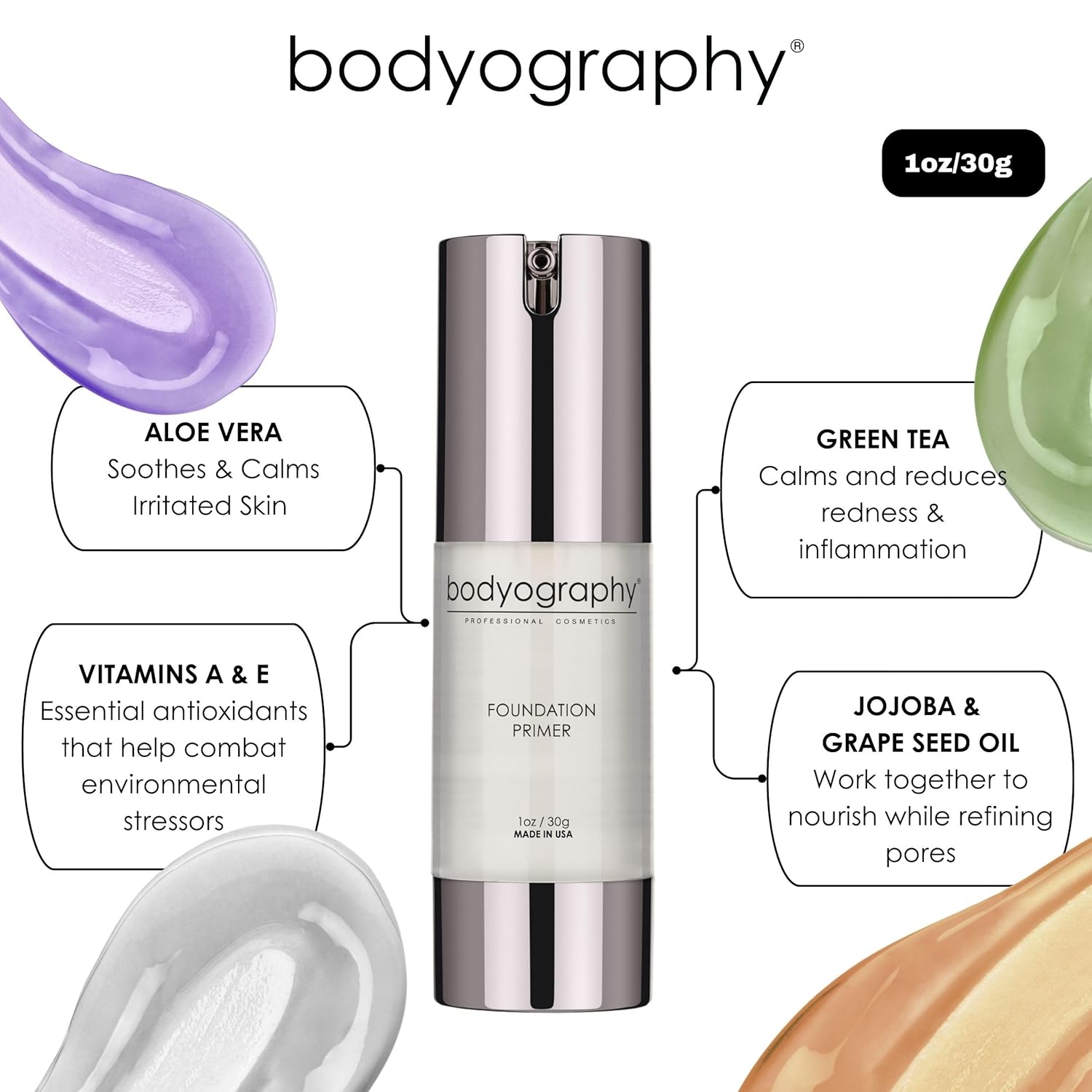 BODYOGRAPHY - Foundation Primer (Clear): Flawless Anti-Aging Salon Makeup Primer w/Vitamin E, A, Jojoba, Grapeseed Oil | Control Shine | Gluten-Free, Cruelty-Free, 1 oz. - Image 8