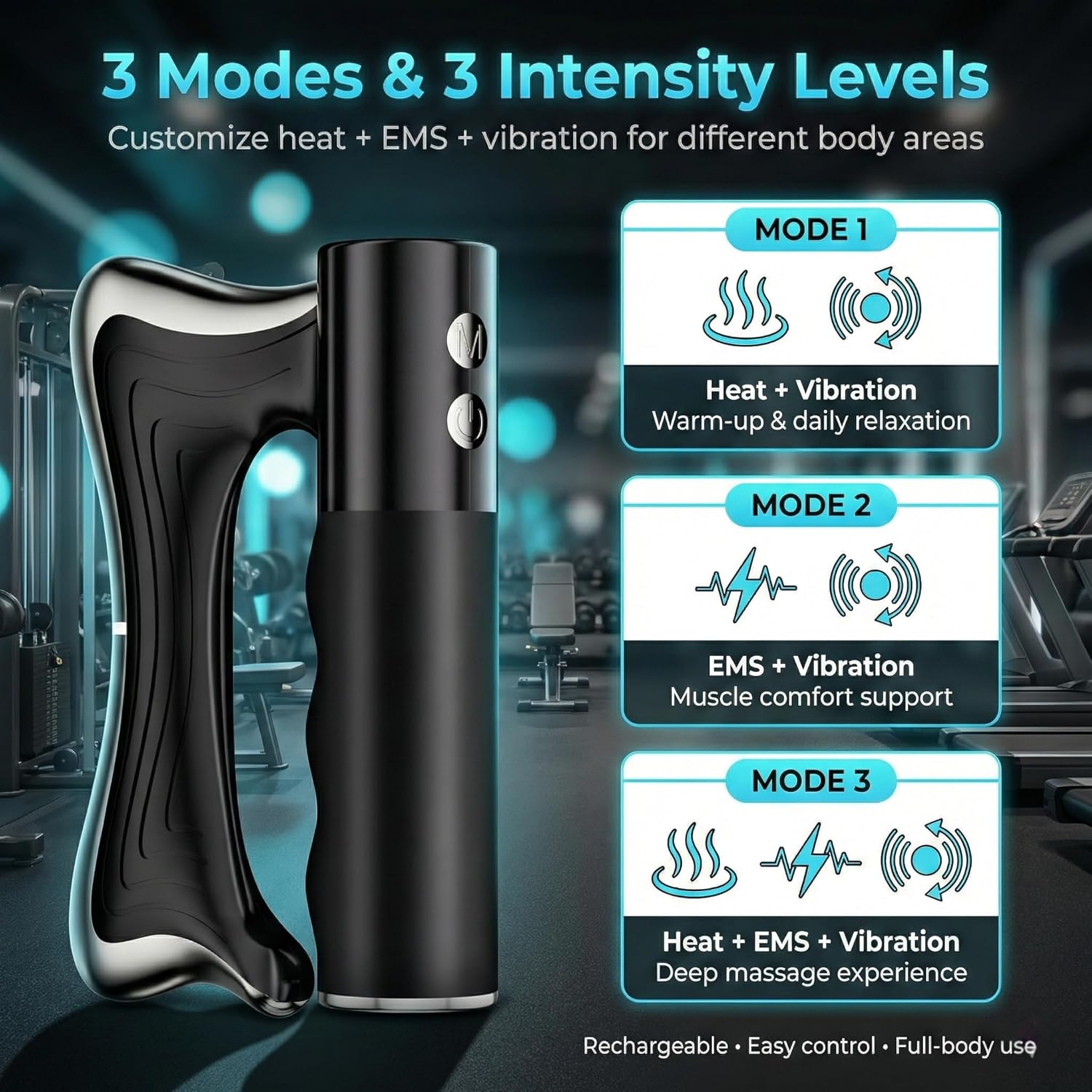 Sculptor Full Body Contour Device with Heat & EMS, Cellulite Massager Skin Firming & Lymphatic Drainage Muscle Relief Better Circulation, Electric Fascia Knife for Belly, Arm, Waist, Leg (Black) - Image 2