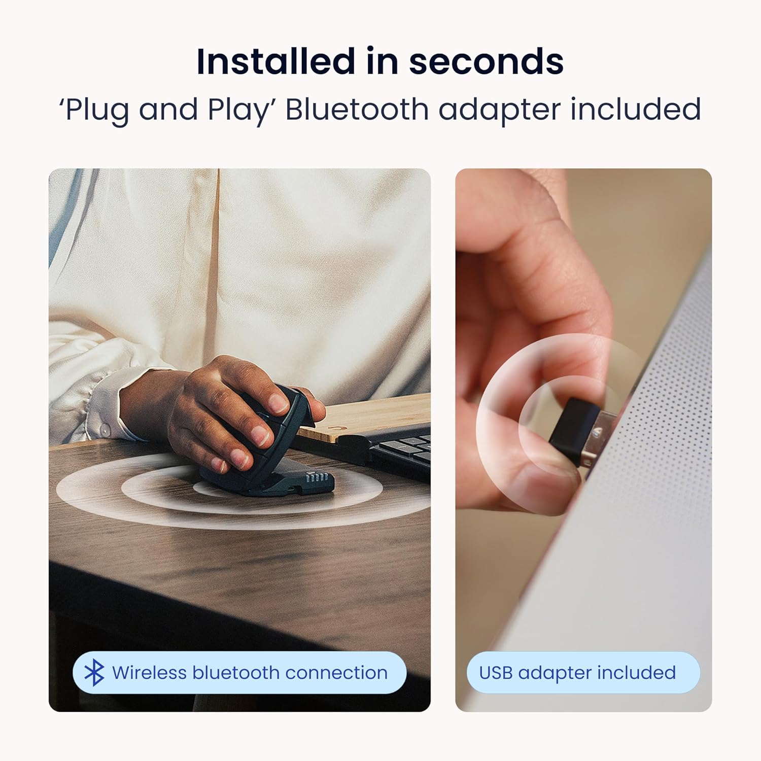 Contour Unimouse Ergonomic Vertical Mouse Adjustable 35°-70° Tilt Angle, 6 Programmable Buttons for Productivity, Customizable Thumb Rest for Wrist Pain Relief | Plug & Play Mac/PC - Wireless - Right - Image 7