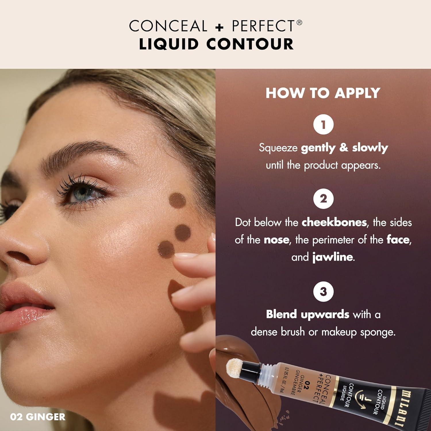 Milani Conceal + Perfect Liquid Contour for Added Definition, Face Lift Collection - Ginger - Image 6