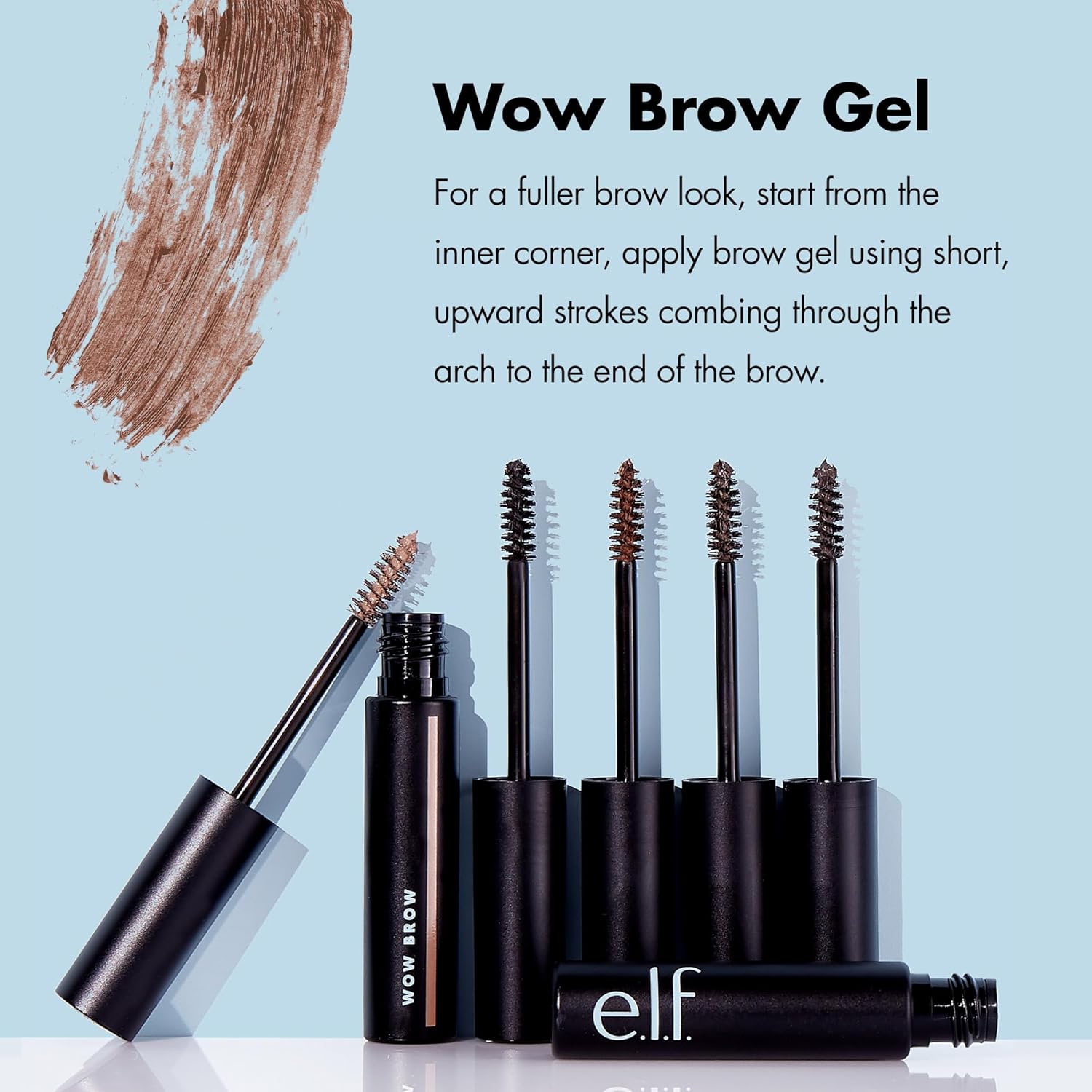 e.l.f. Wow Brow Gel, Volumizing, Buildable, Wax-Gel Hybrid, Creates Full, Voluminous-Looking Brows, Locks Brow Hairs In Place, Brunette - Image 3