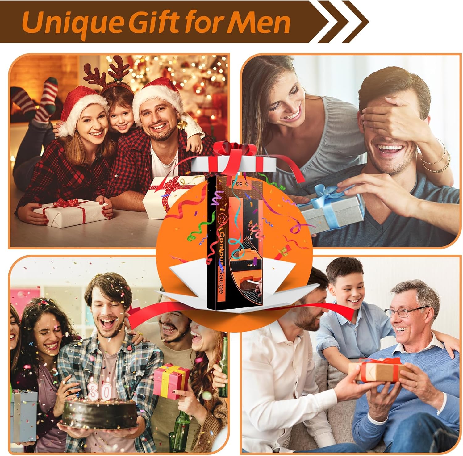 Contour Gauge (12 Inch) with Lock Profile Tool, Birthday Gifts for Men Dad Husband Him Super Contour Duplicator Men Gifts Woodworking Tools Carpenter Tools Construction Outline Angle Measuring Tool - Image 3