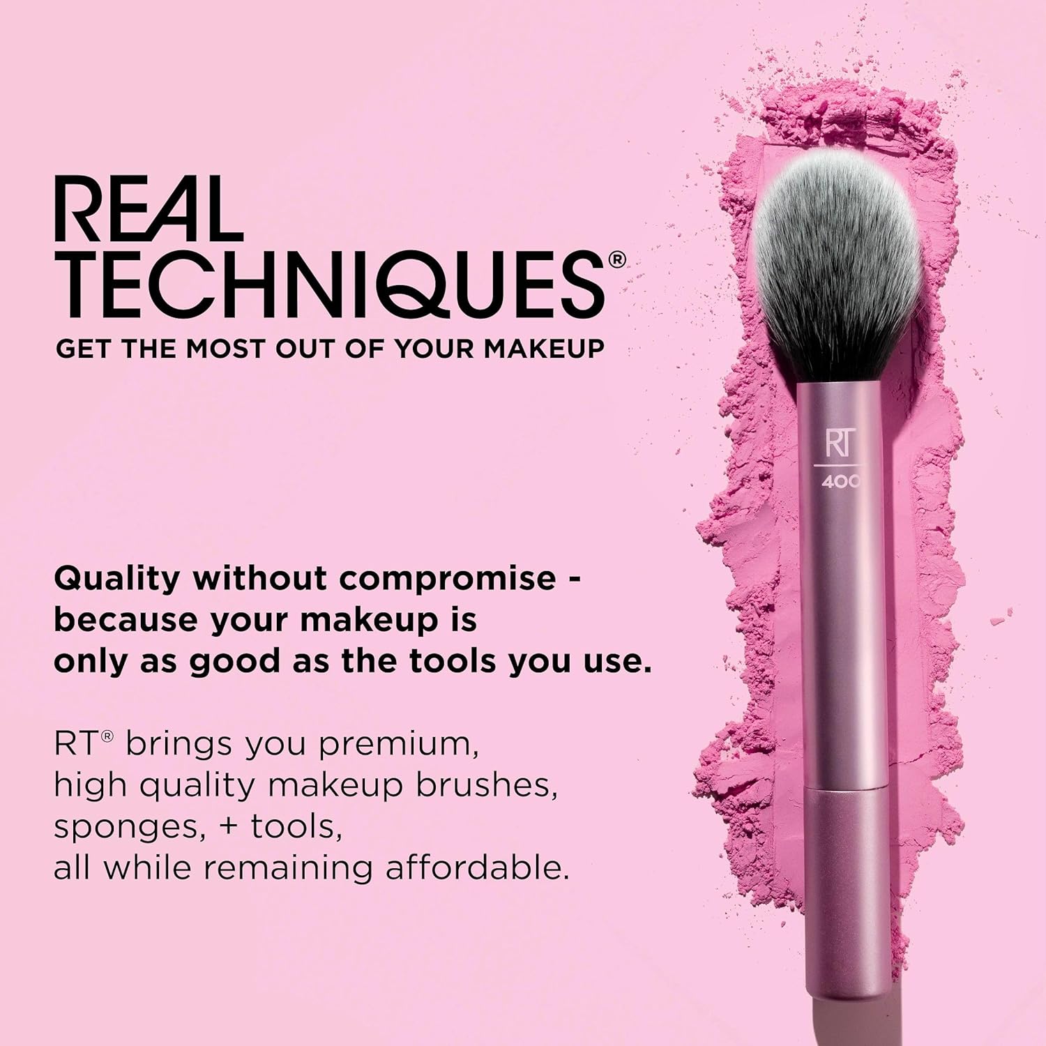 Real Techniques Tapered Cheek Brush, RT 449 Fluffy Blending Brush for Powder Blush & Highlighter, UltraPlush Synthetic Bristles, Vegan & Cruelty-Free Makeup Brush, 1 Count - Image 10